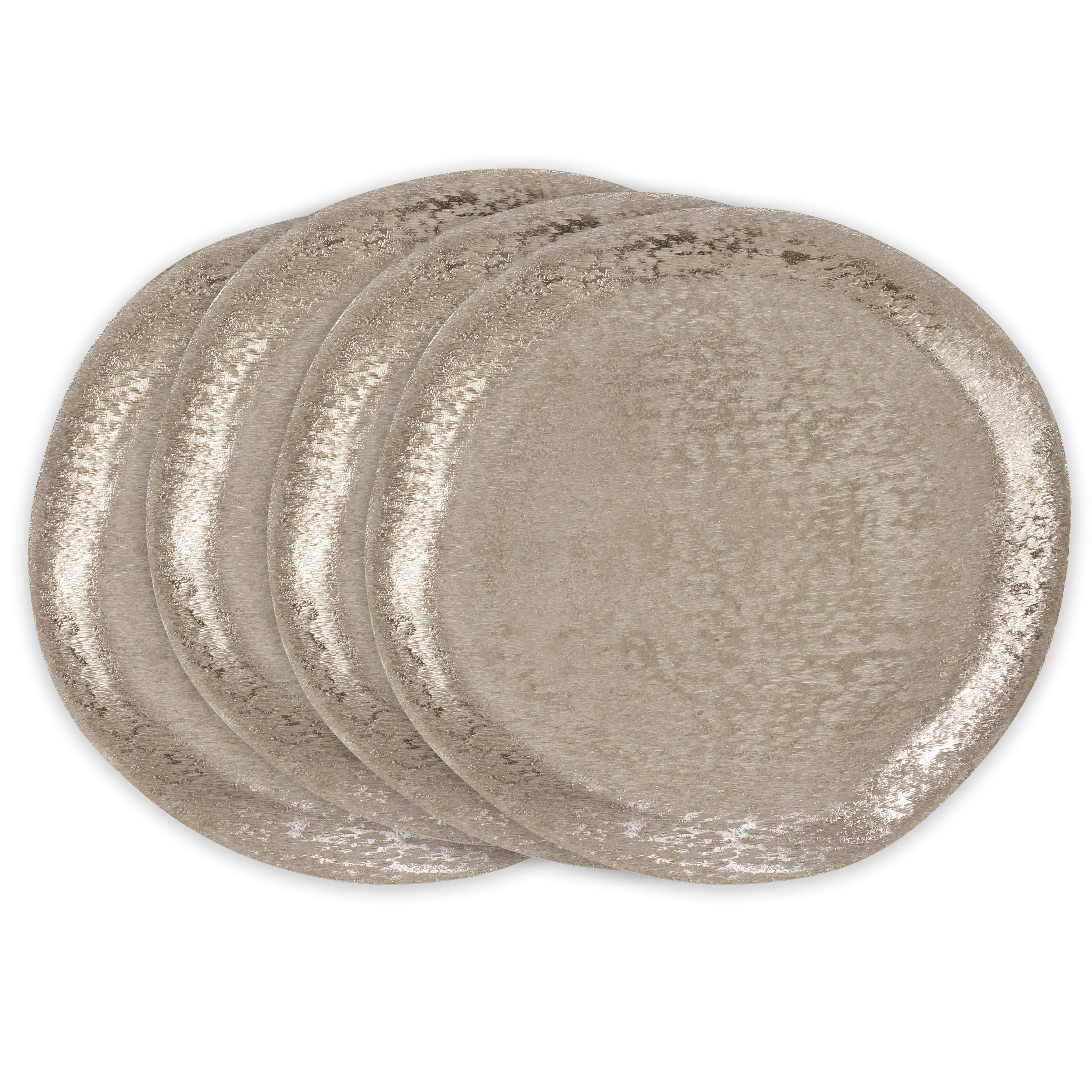 Brushed Aluminum Charger, Set of 4