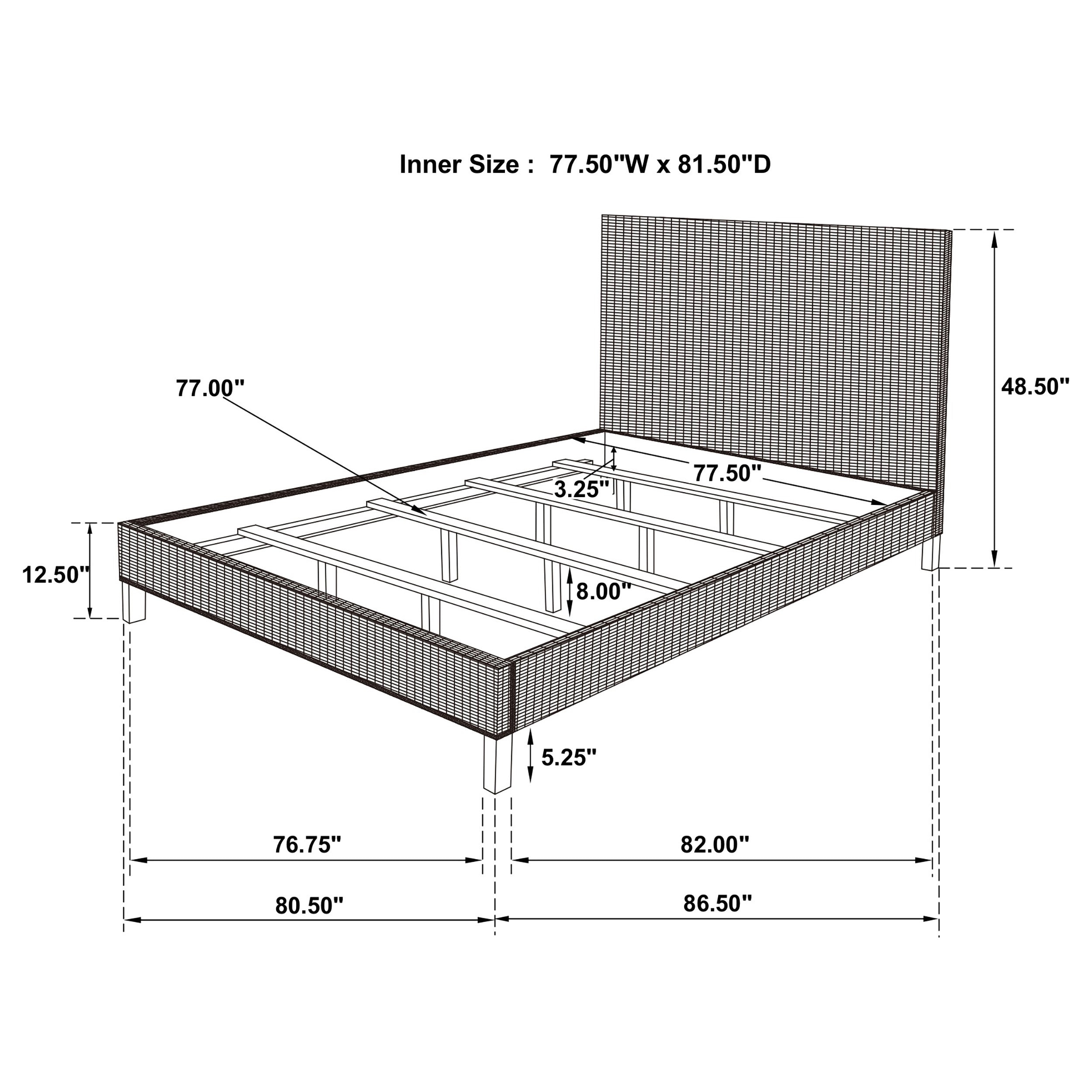 Almaden Kubu Grey Panel Bed