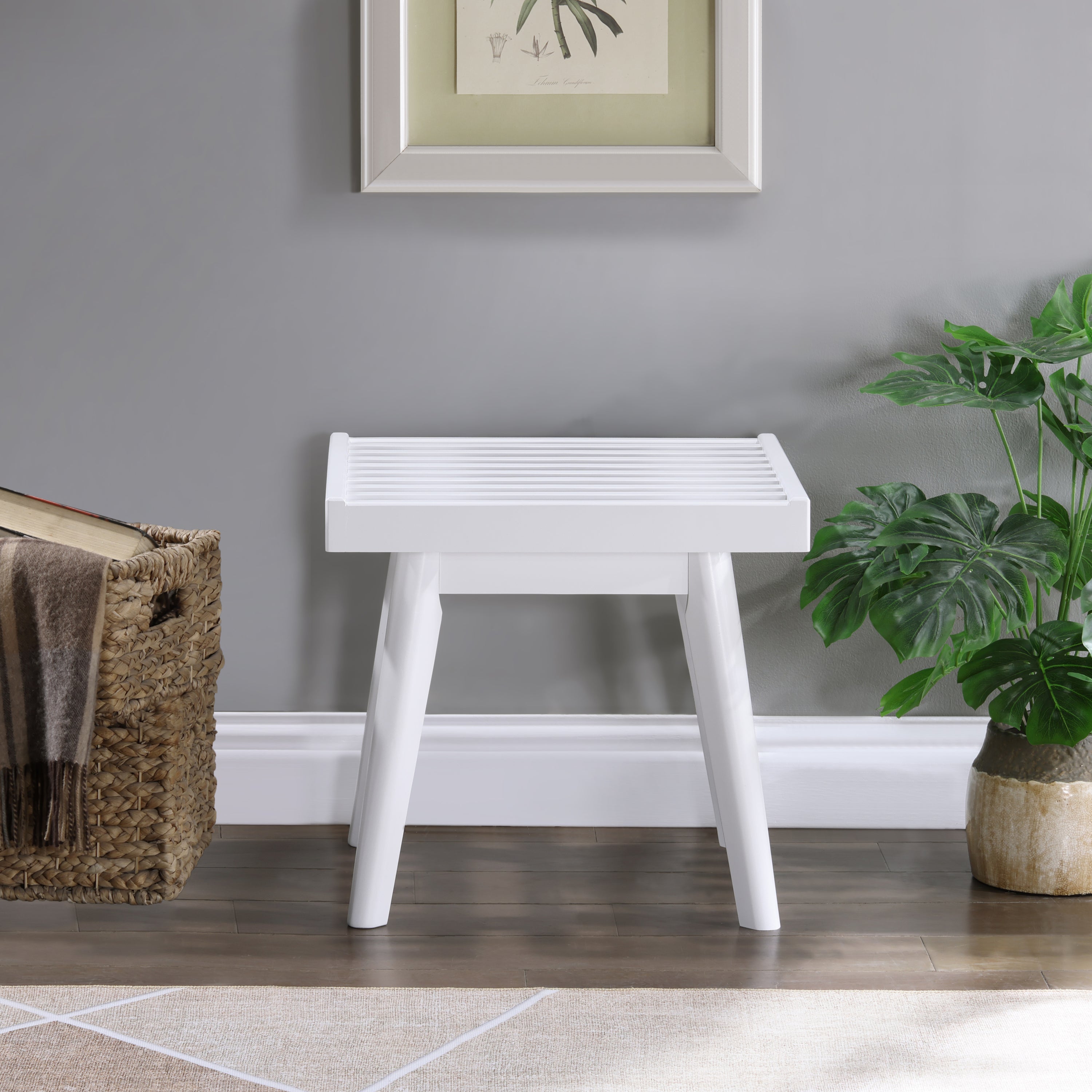 Larwich Solid Wood Slatted Bench