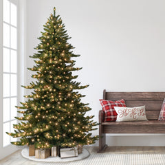 7.5 ft Pre-lit Royal Majestic Spruce Artificial Christmas Tree with Clear Lights & Metal Stand
