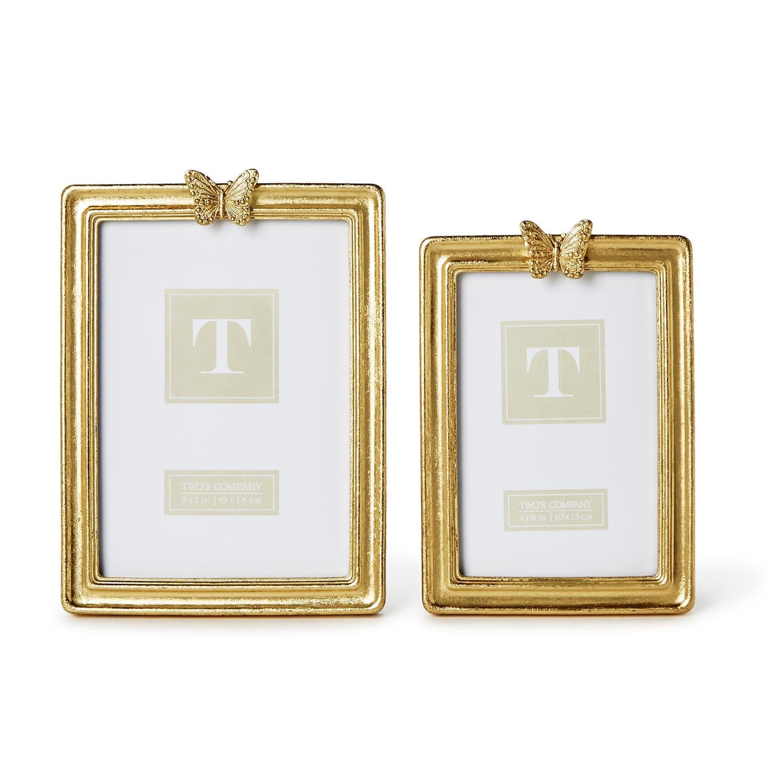 Golden Butterfly Photo Frame Incl 2 Sizes, Set of 2