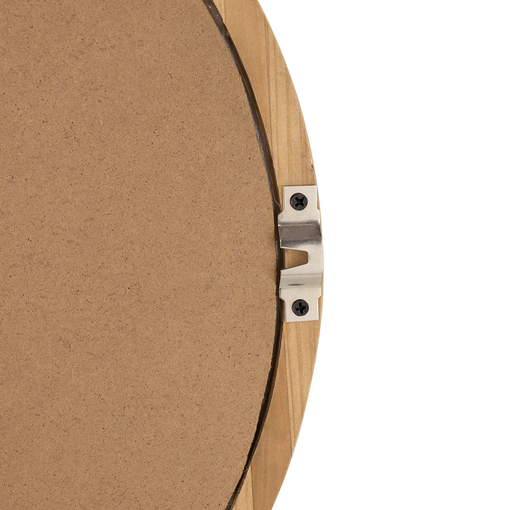 Oval Wall Mirror with Wood Frame