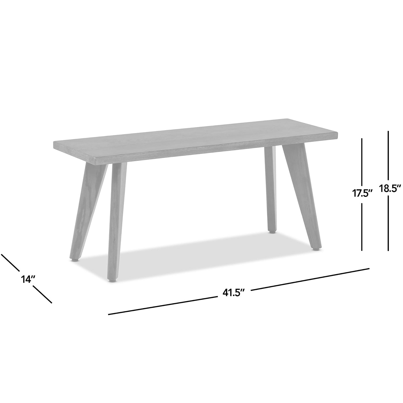 Capri 41.5" Solid Red Oak Wood Bench