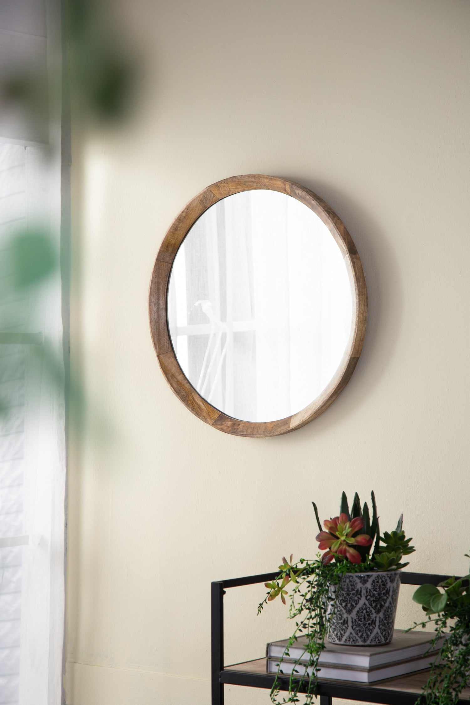 Wood Wall Mirror with Wood Frame