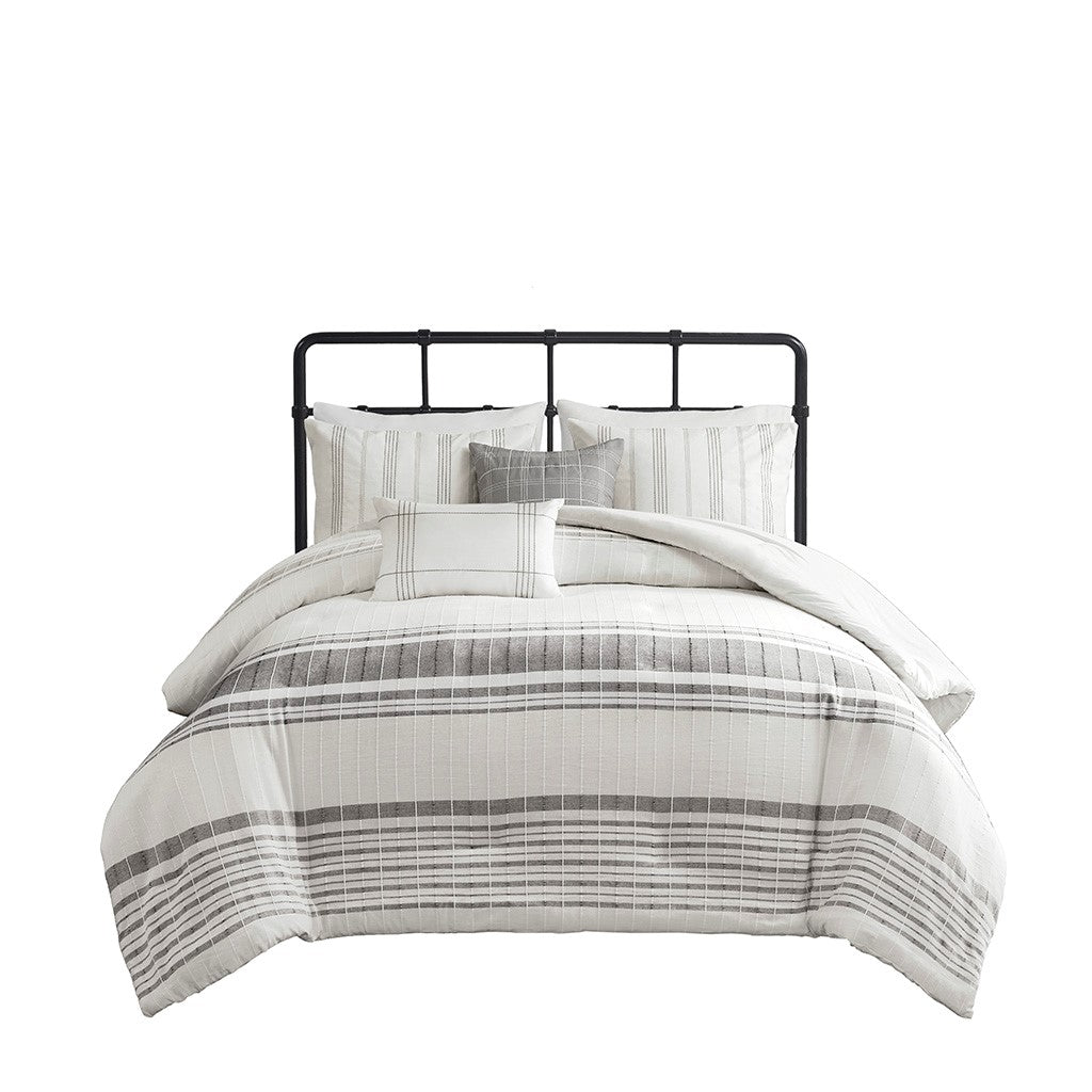 5-Piece Cotton Jaquard Duvet Set