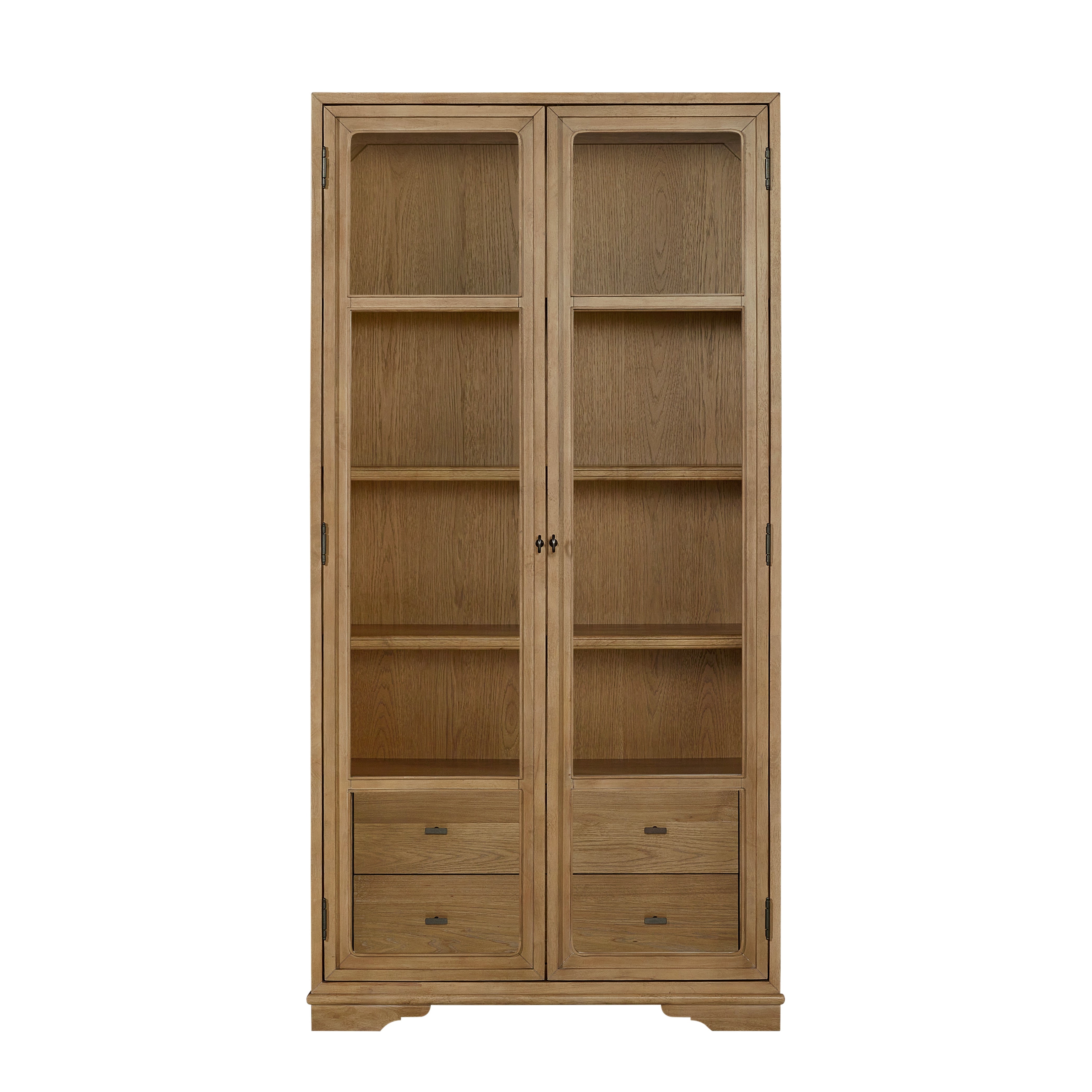 Tall Display Cabinet in Cashew