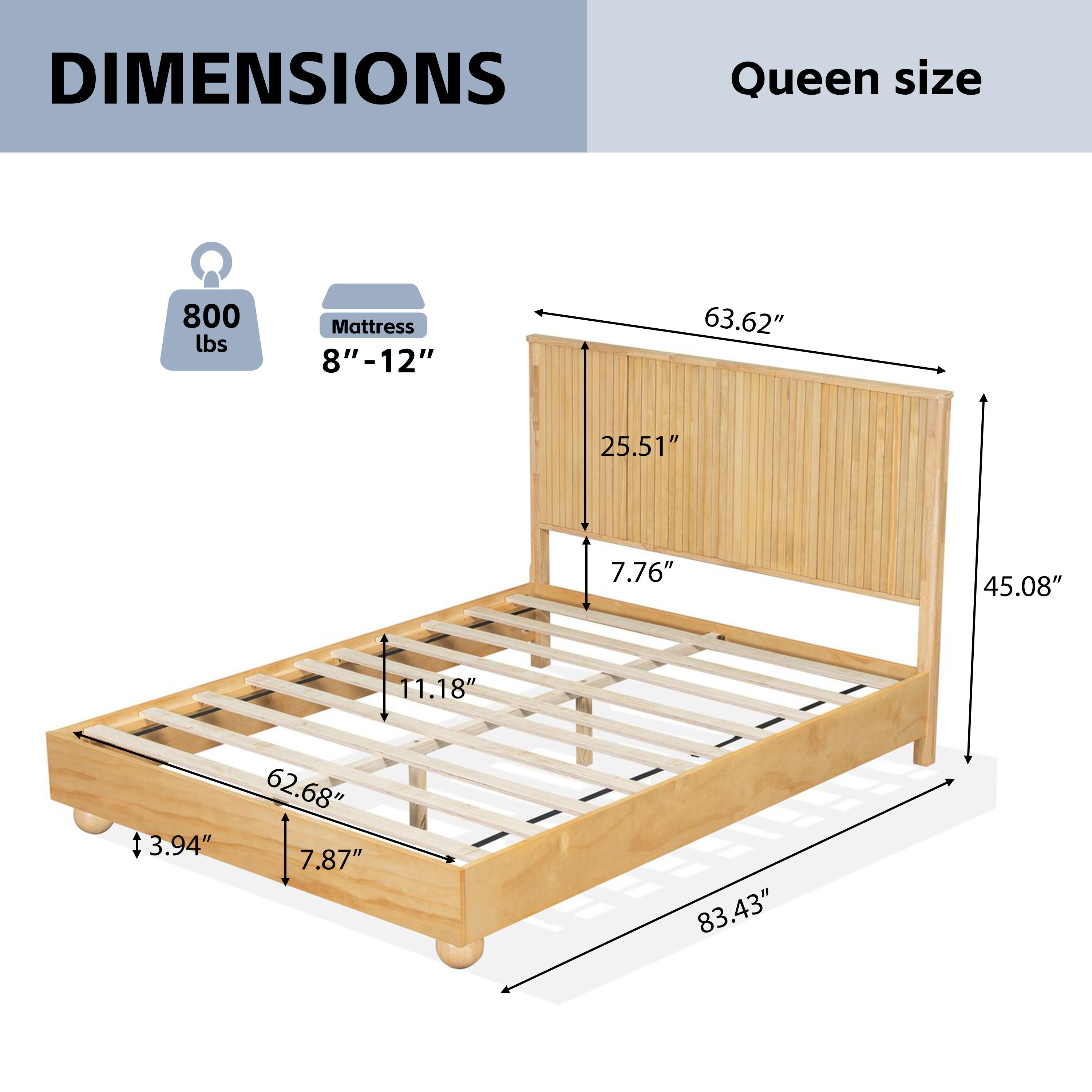 Bed Frame With Reeded Headboard