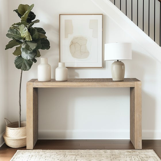 Solid Wood Waterfall Console Table