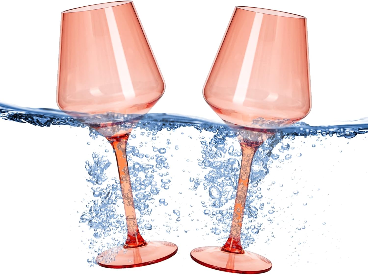 Saint Tropez Acrylic Stemmed Wine Glassware, Set of 2 Orange