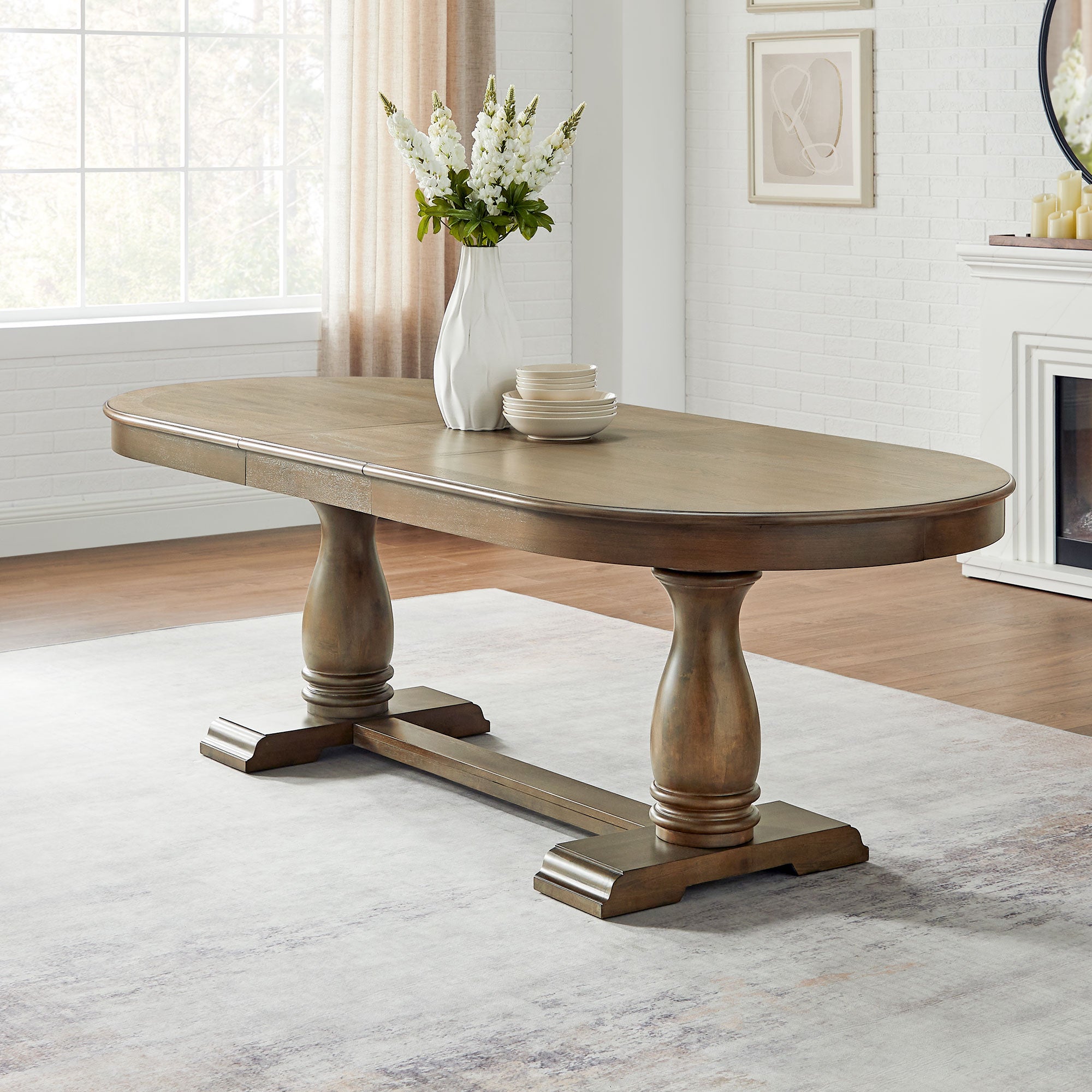 Aquarion Extendable Dining Table with Oval Shaped and Wood Frame