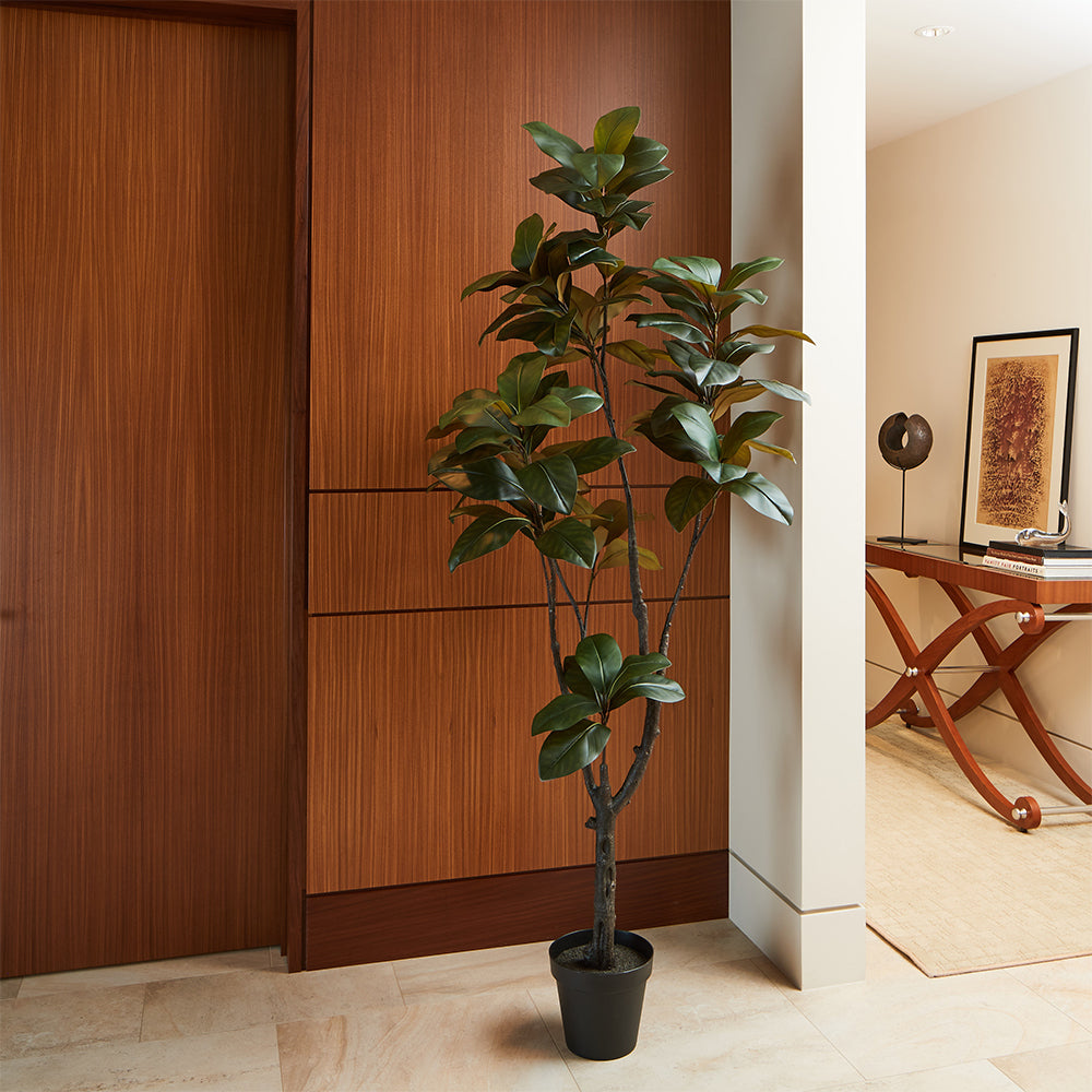 CG Hunter Faux Magnolia Tree 7' in hall way