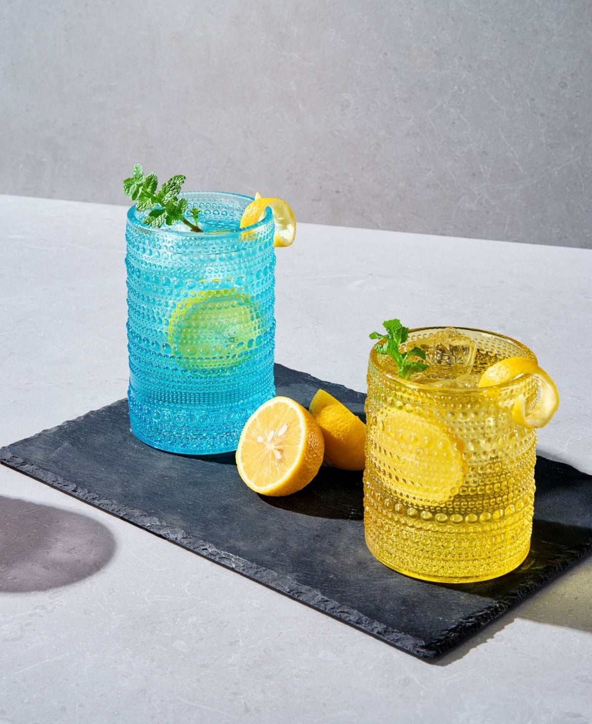 Rainbow Hobnail Highball Glasses Set of 12
