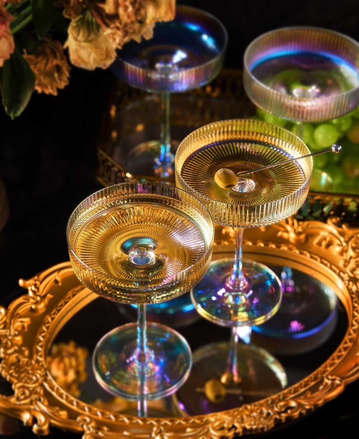 Art Deco Coupe Glasses Set of 4