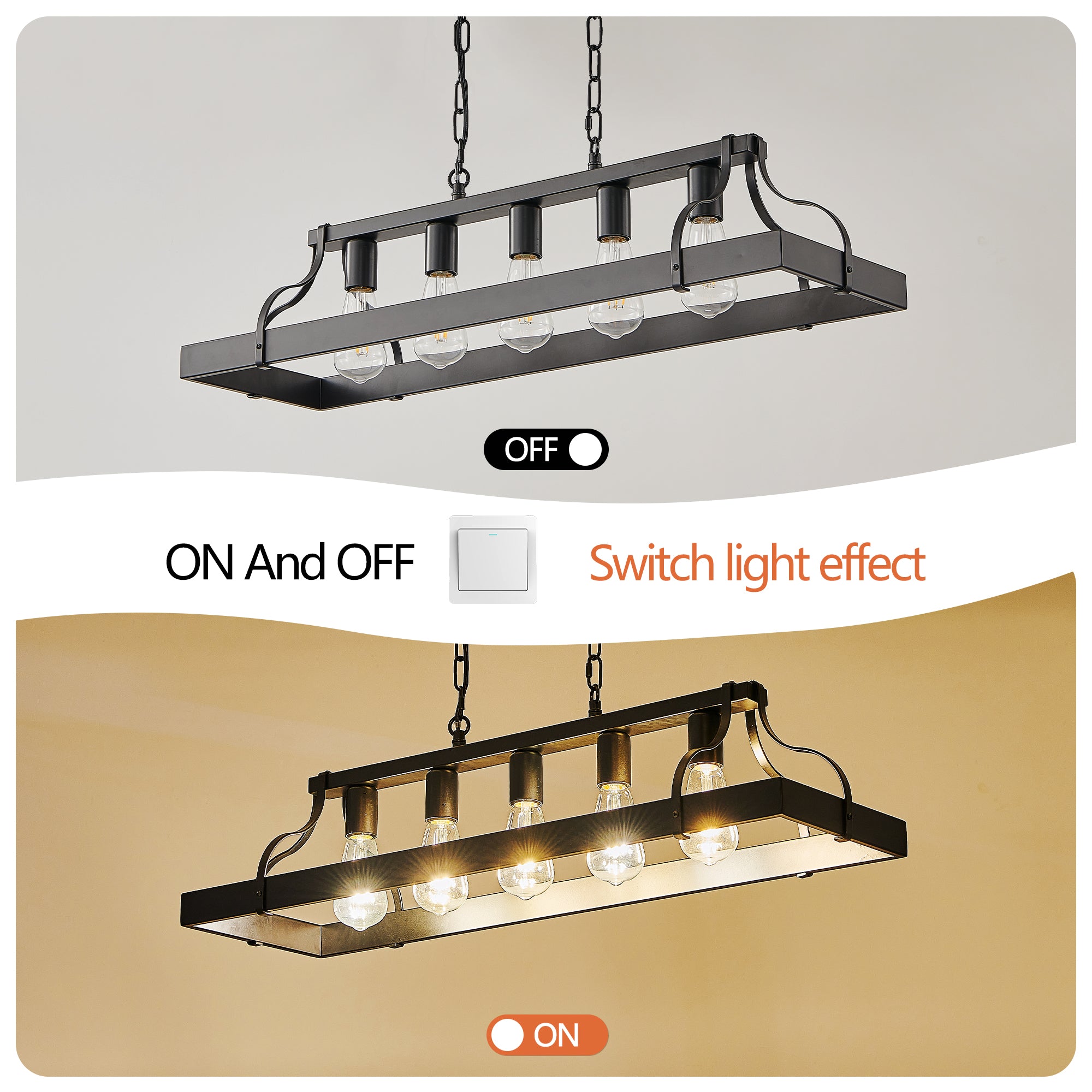 Modern Farmhouse Two-Tone Pendant Light