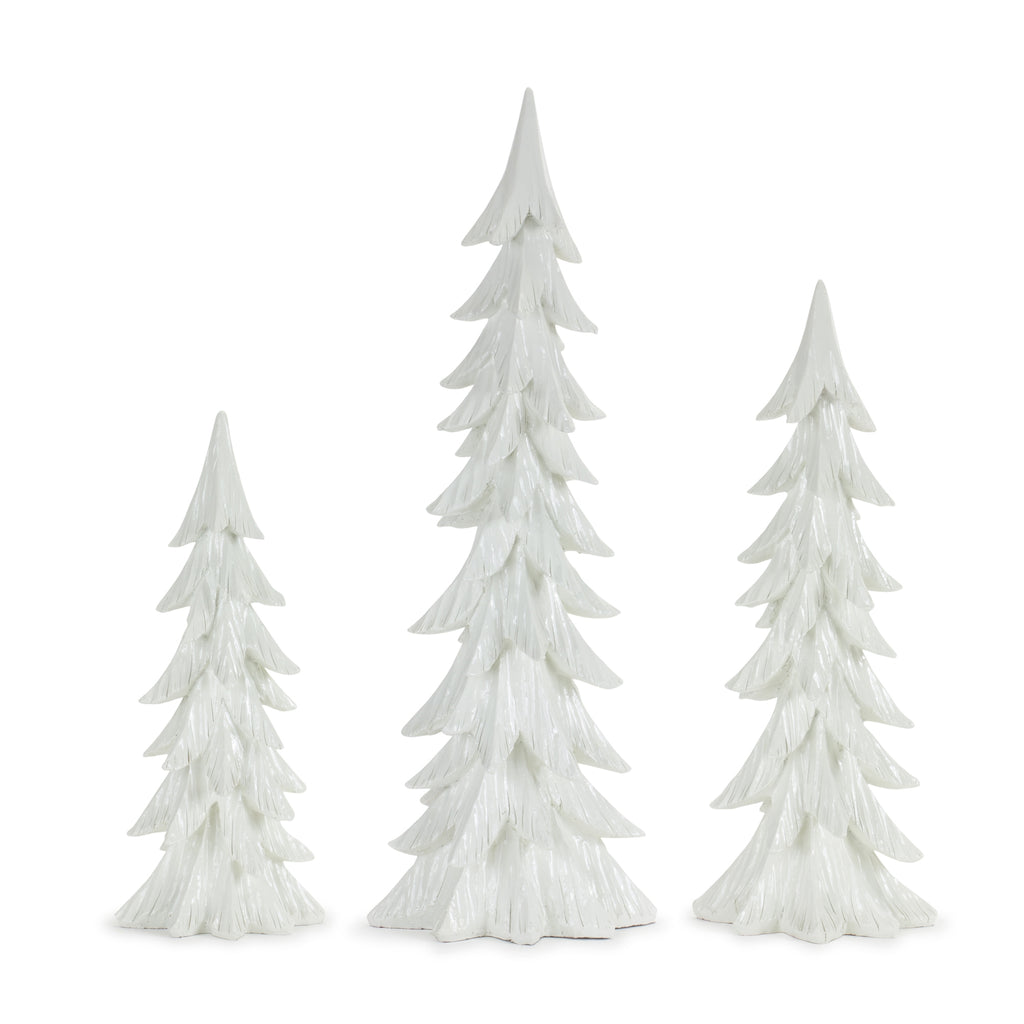 Carved-Stone-Holiday-Tree-Décor-with-Glistening-White-Finish-(set-of-3)-White-Christmas-Decor