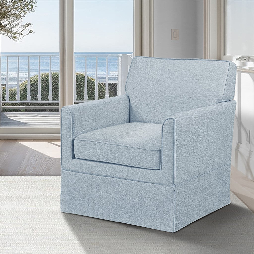 Upholstered Accent Chair with Skirted Base and Wood Frame