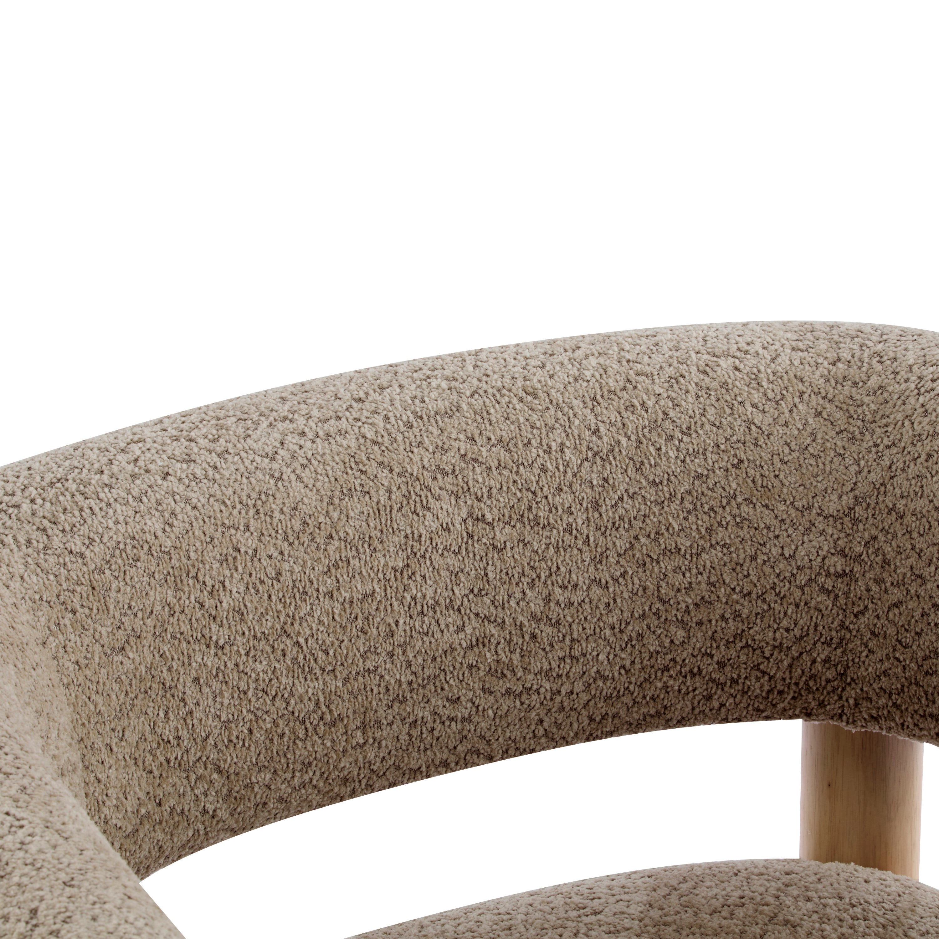 Boucle Upholstered Accent Arm Chair with Modern Wooden Frame