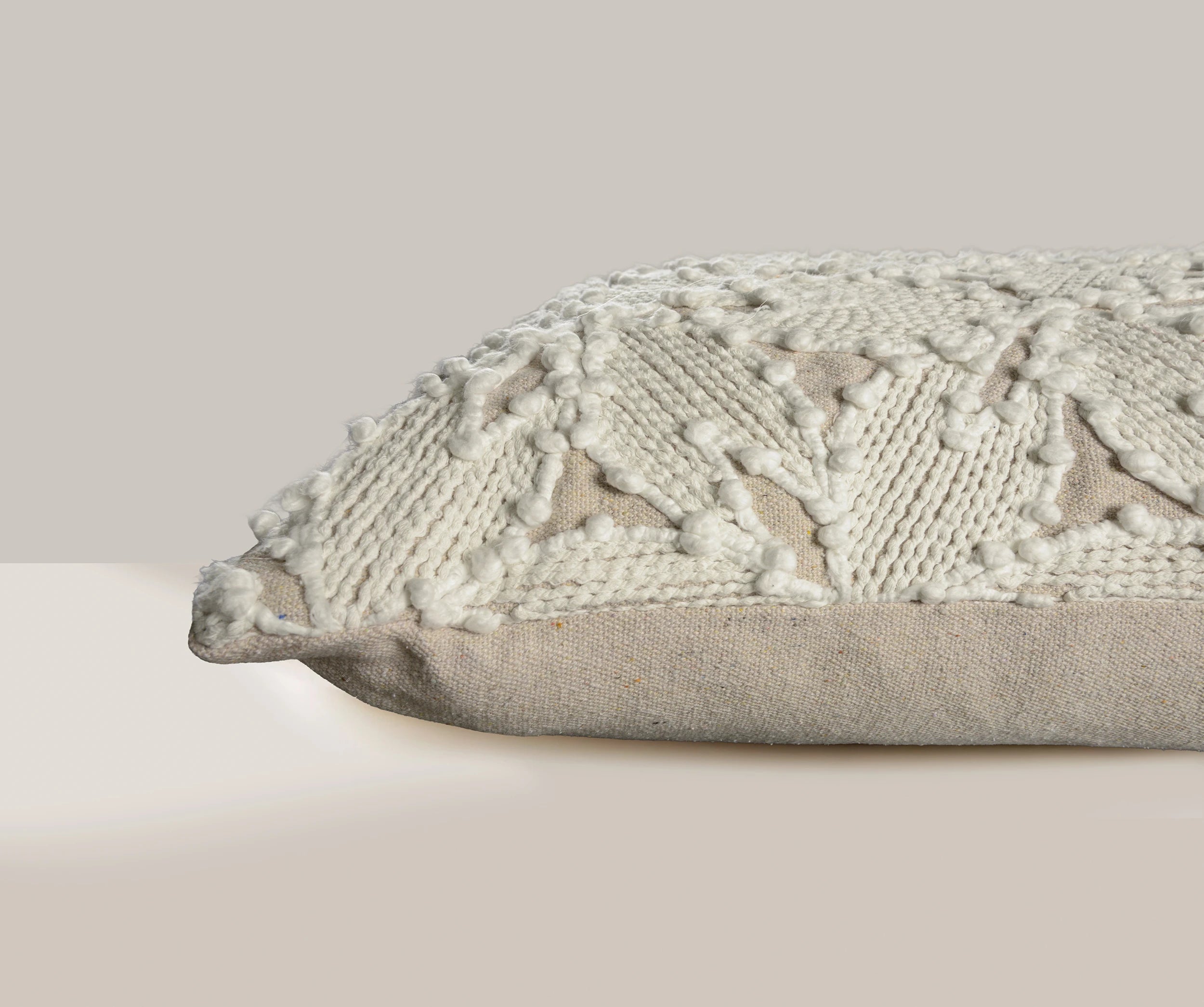 Embroidered Botanical Cotton Decorative Throw Pillow