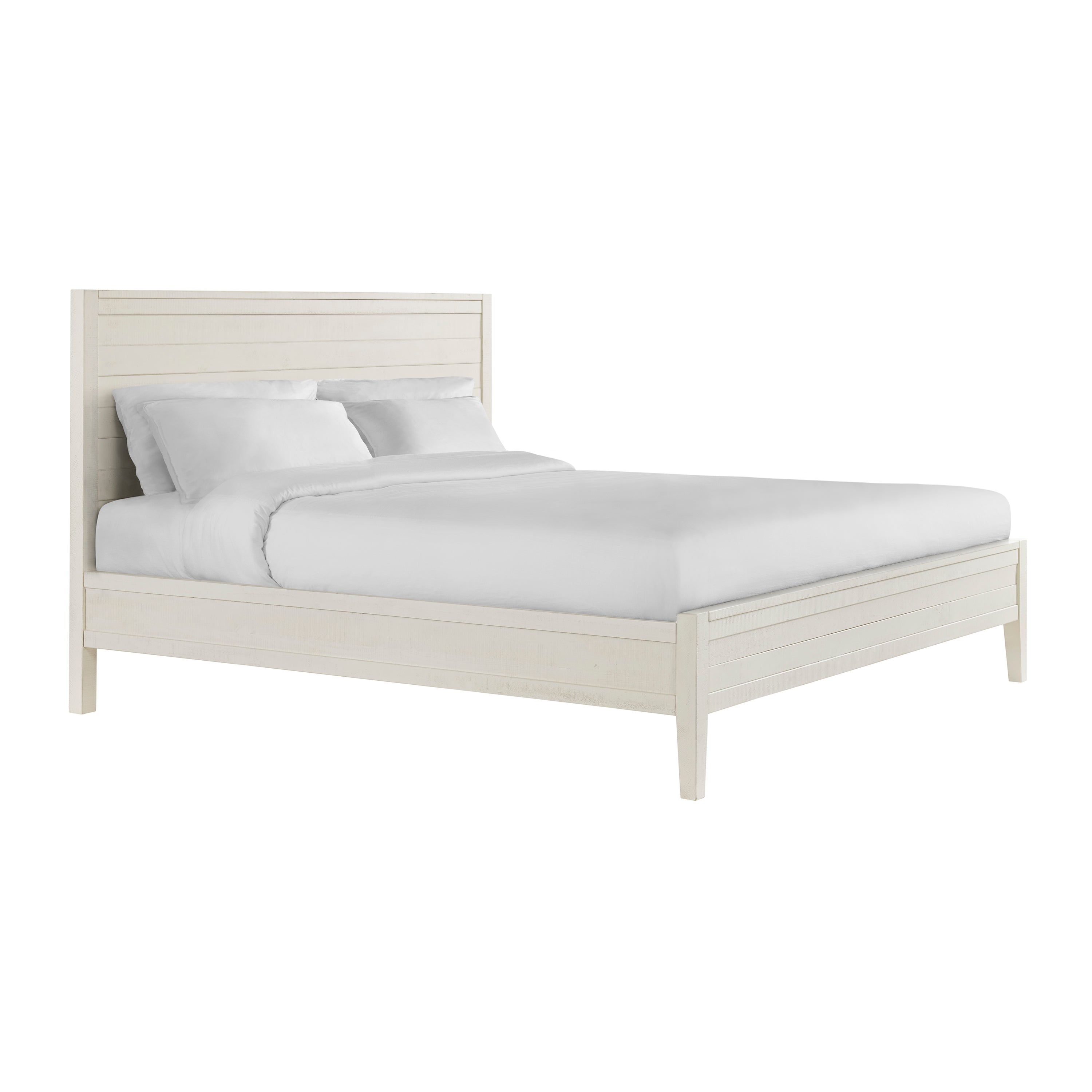 Arden 4-Piece Wood Bedroom Set with Bed, 2-Drawer Nightstand with open shelf, 5-Drawer Chest, 6-Drawer Dresser