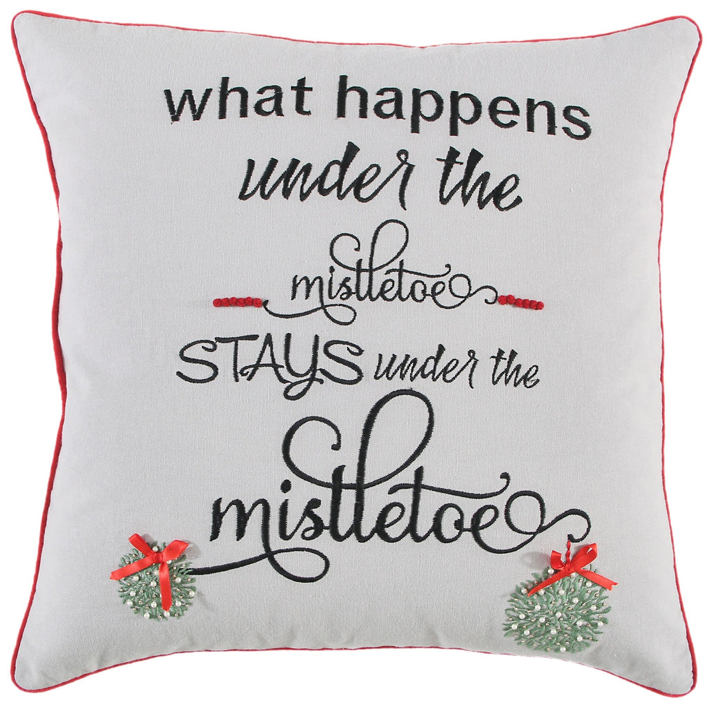 Hand And Machine Embroidery Cotton Sentiment Pillow Cover