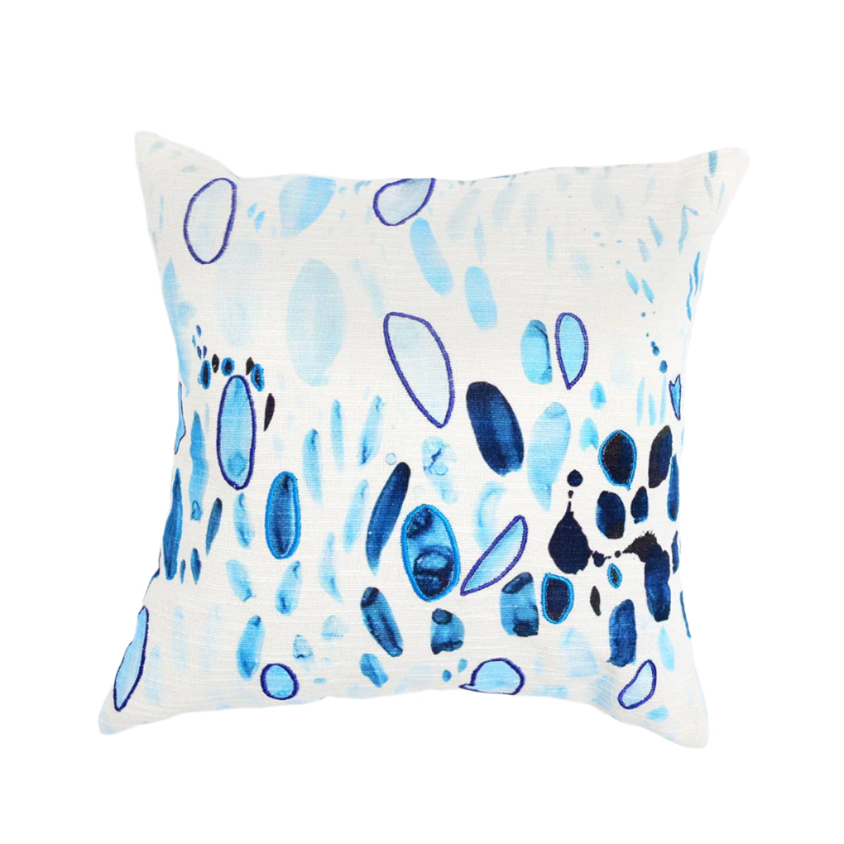 Coastal Droplets Printed & Embroidered Pillow