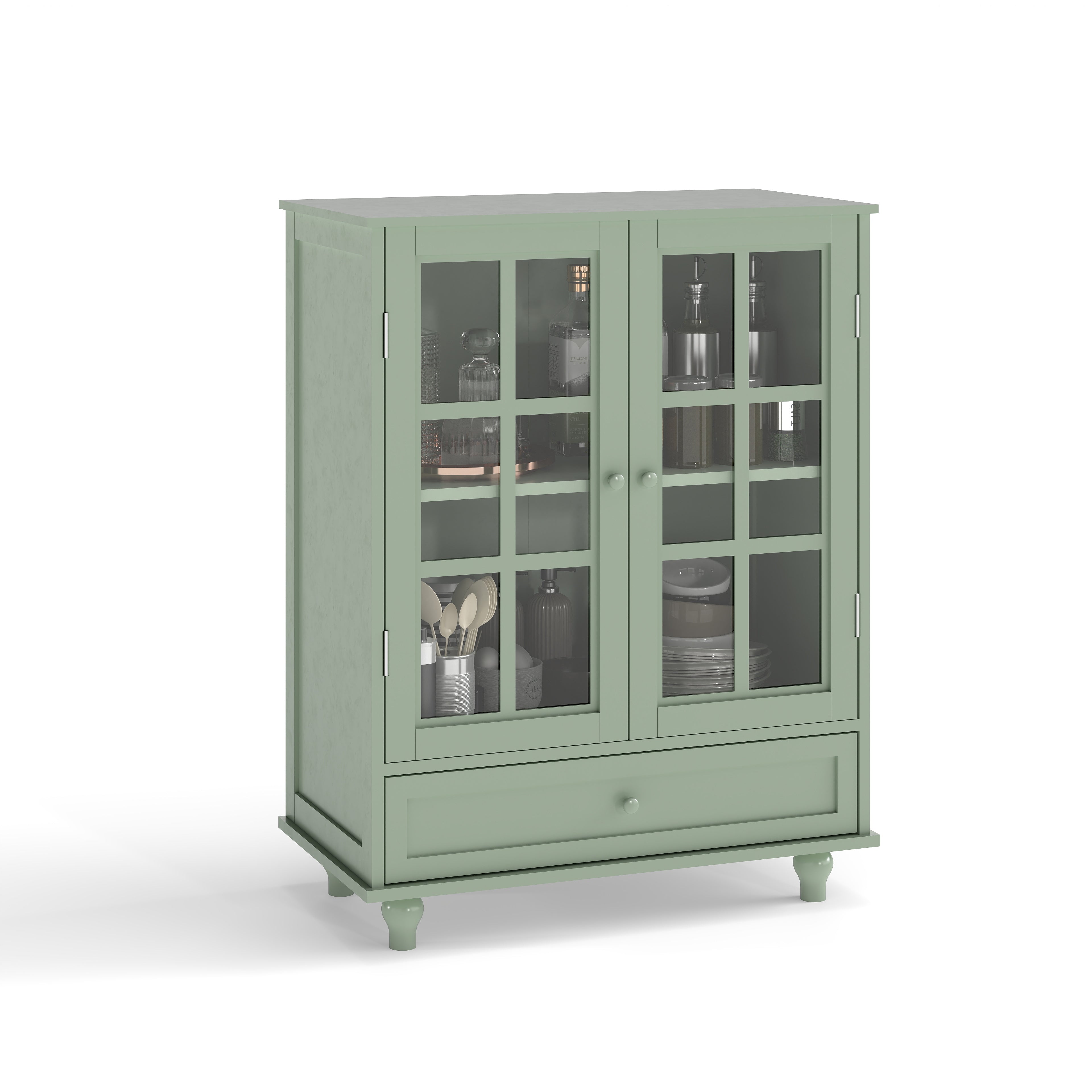 Double Glass Door Accent Cabinet