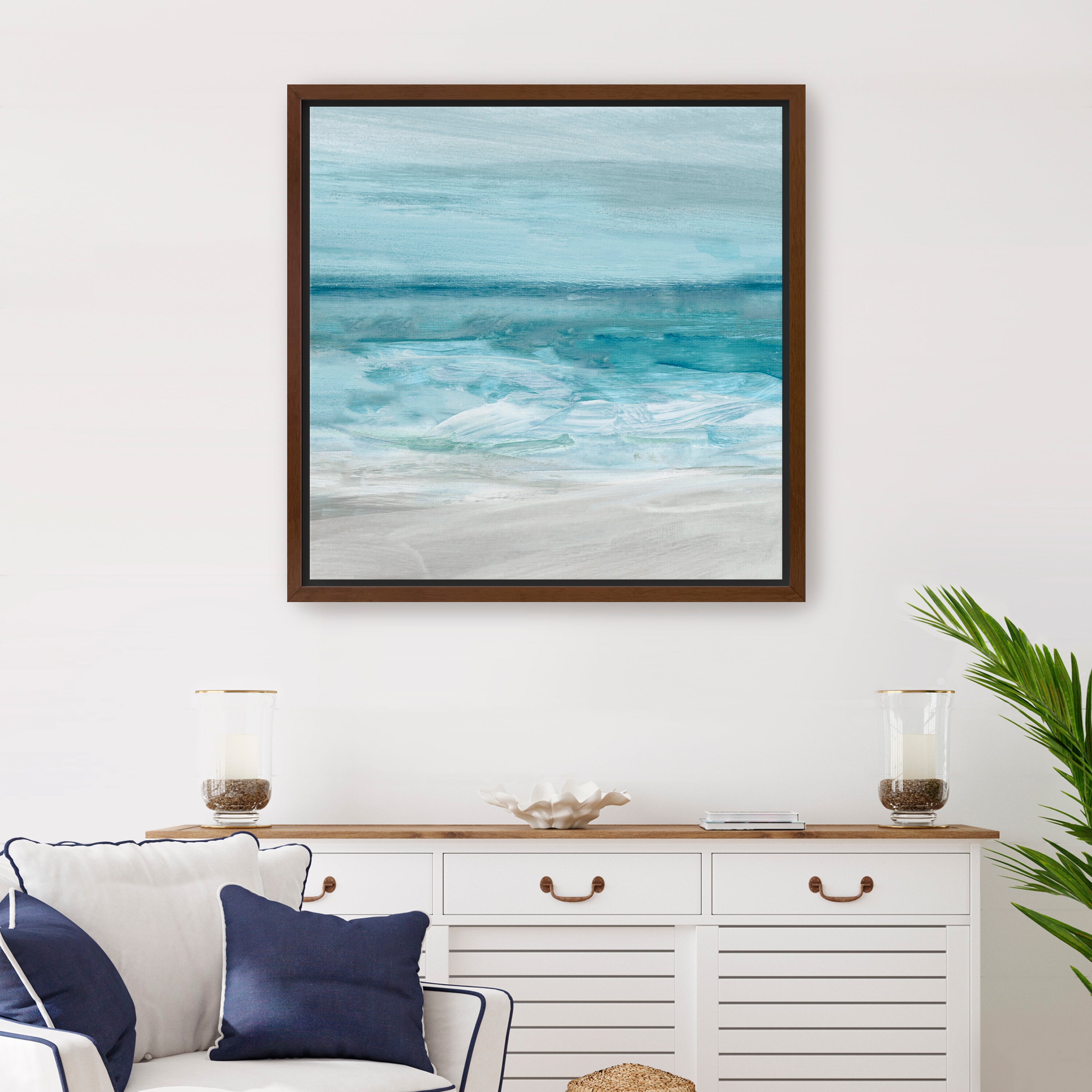 Teal Beach Canvas Giclee
