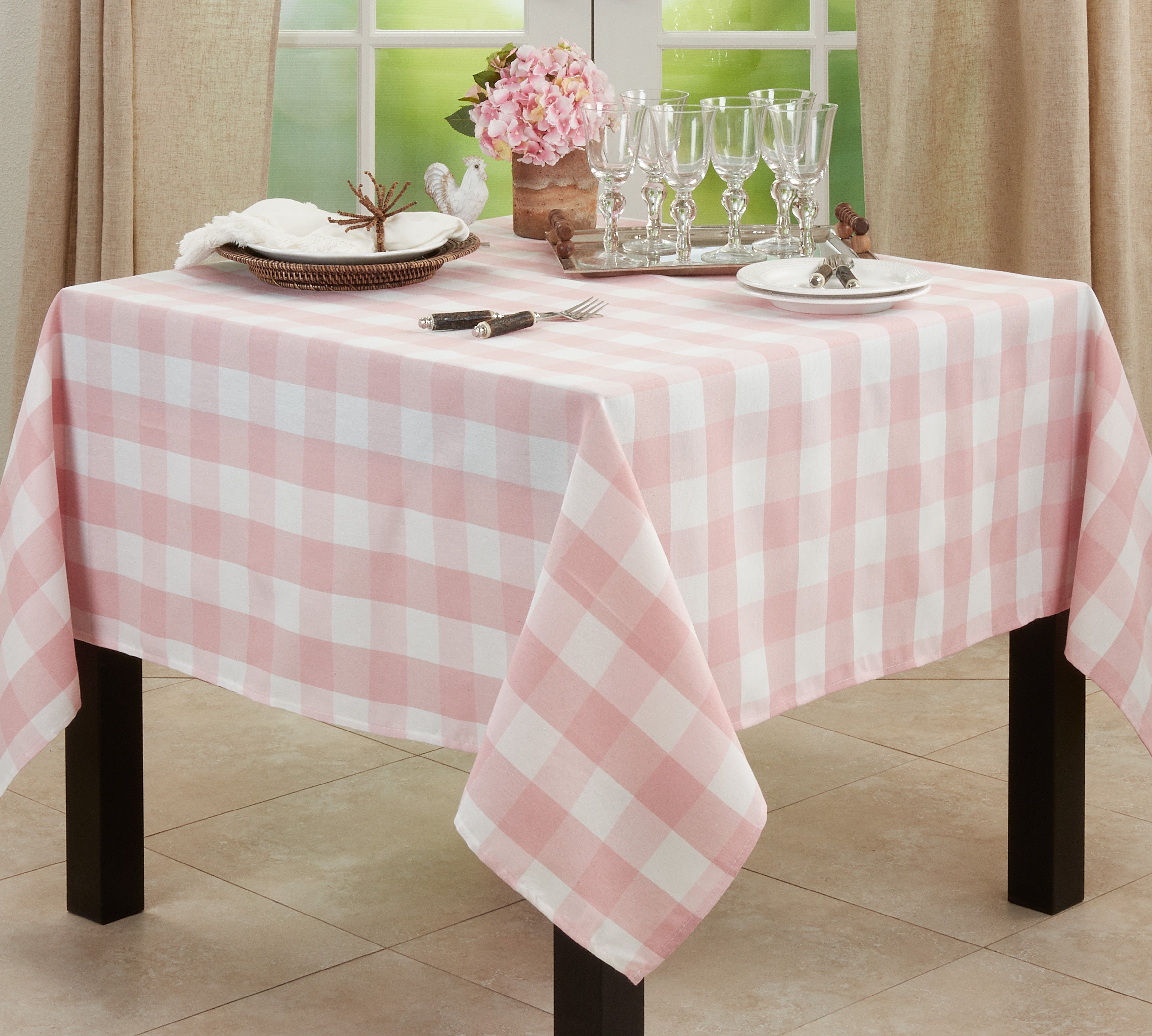 Cotton Blend Buffalo Plaid Tablecloth