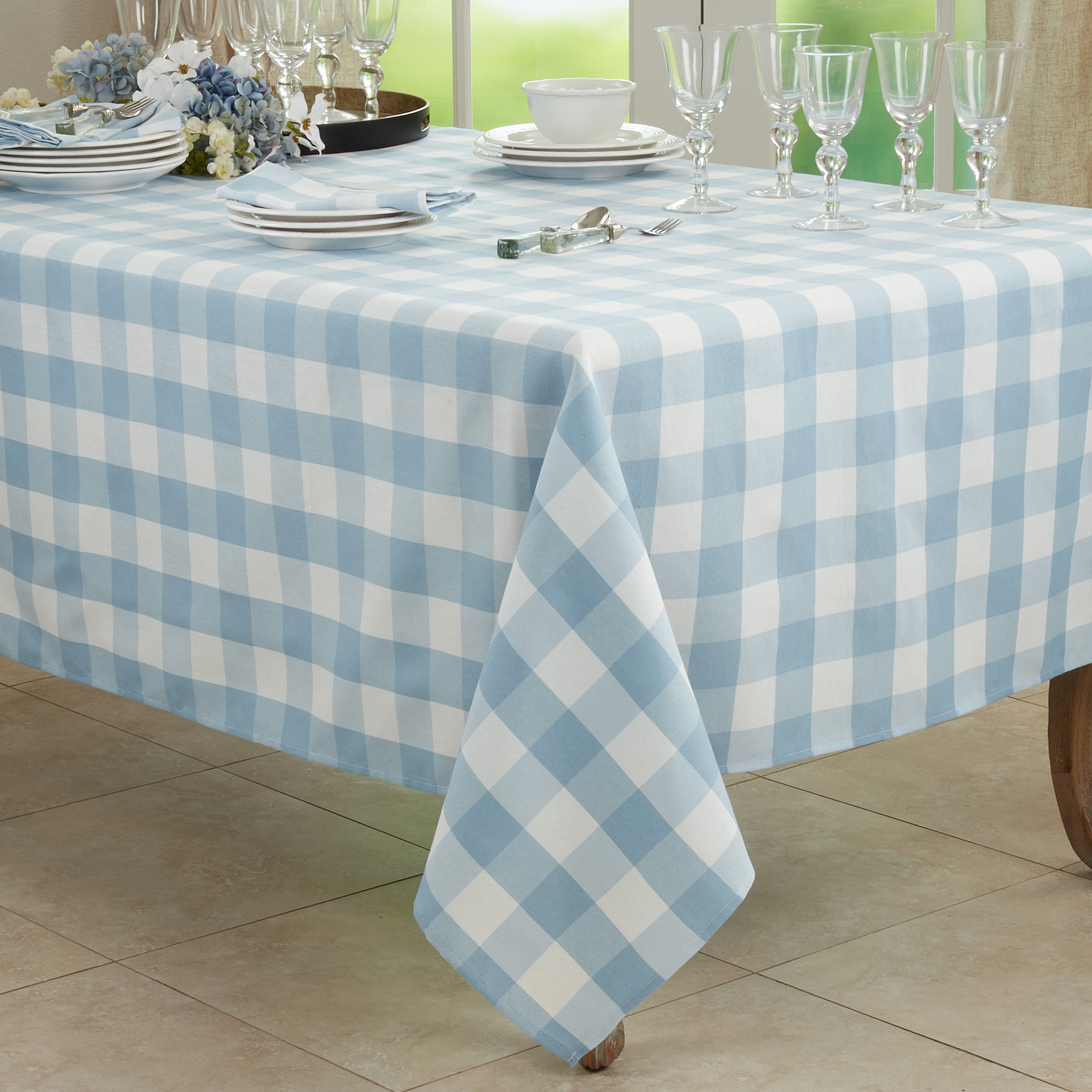 Cotton Blend Buffalo Plaid Tablecloth