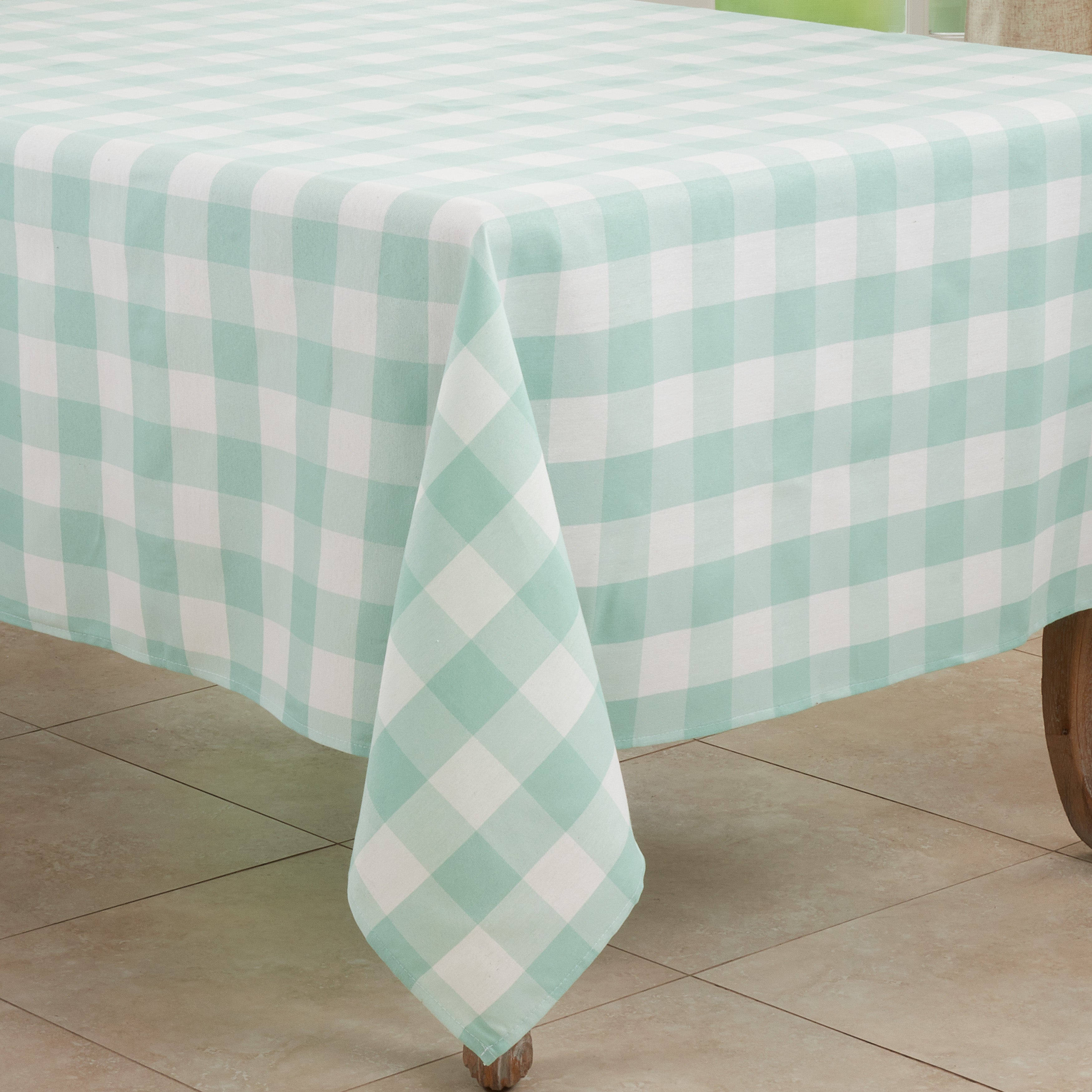 Cotton Blend Buffalo Plaid Tablecloth