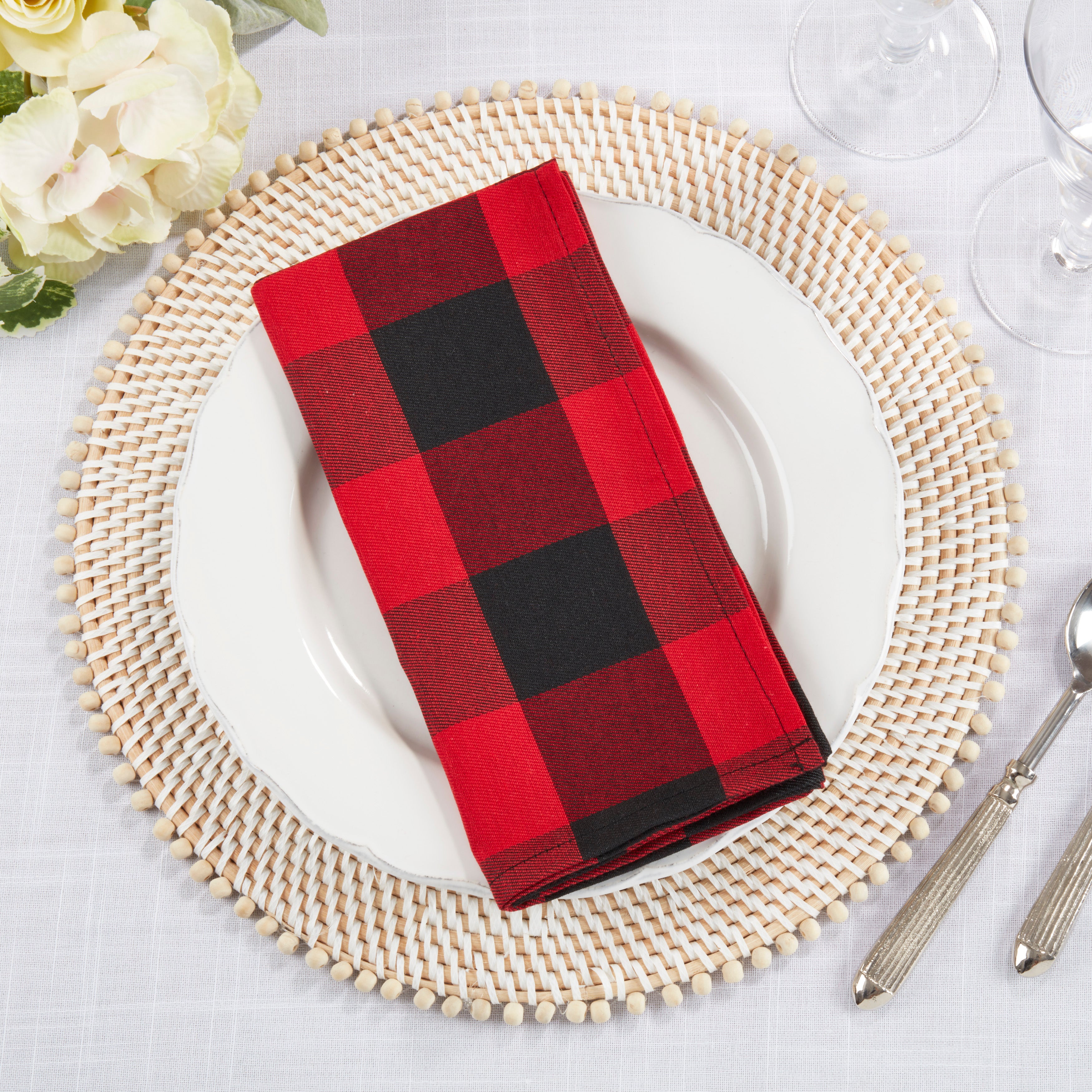 Buffalo Plaid Cotton Blend Table Napkin, Set of 4