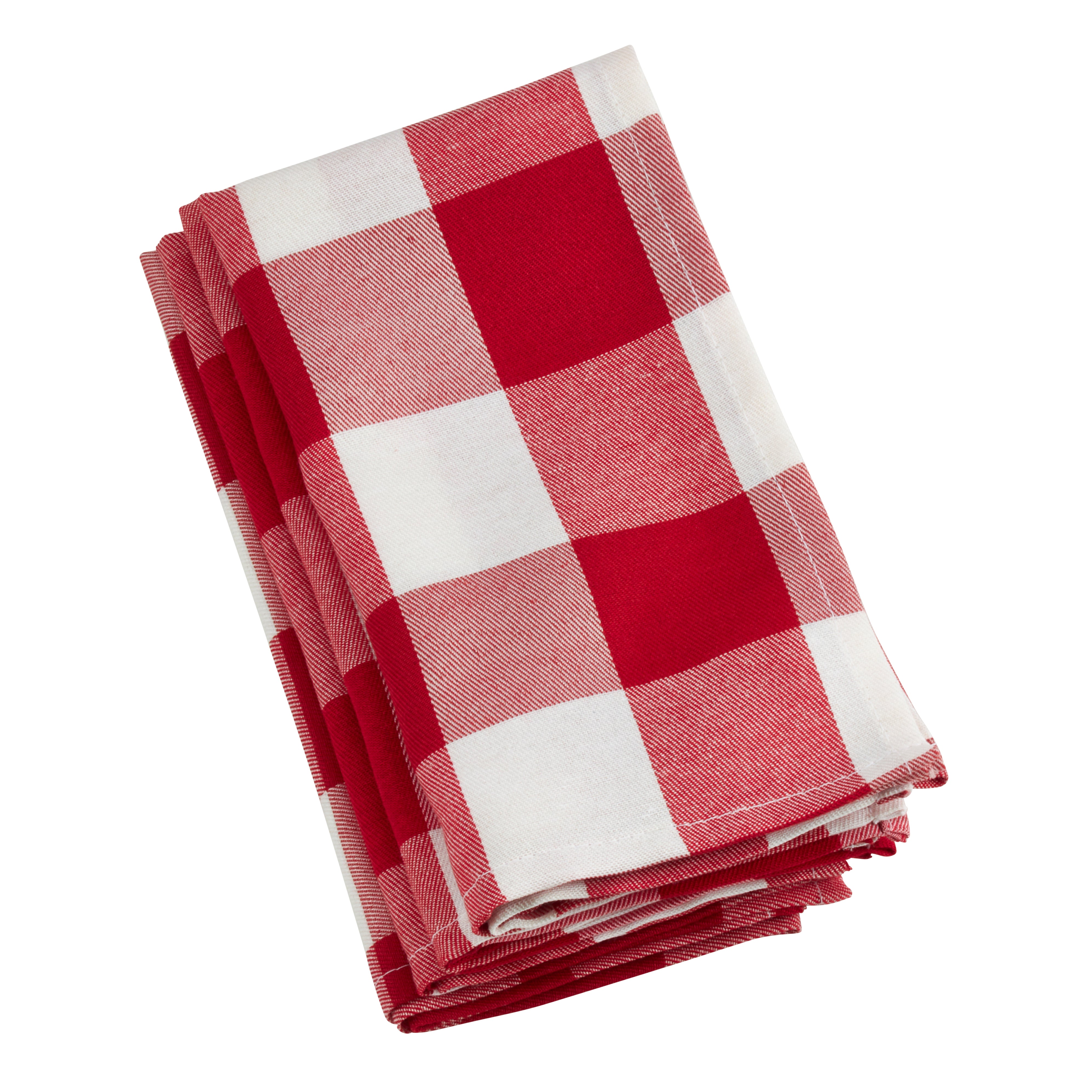 Buffalo Plaid Cotton Blend Table Napkins, Set of 4