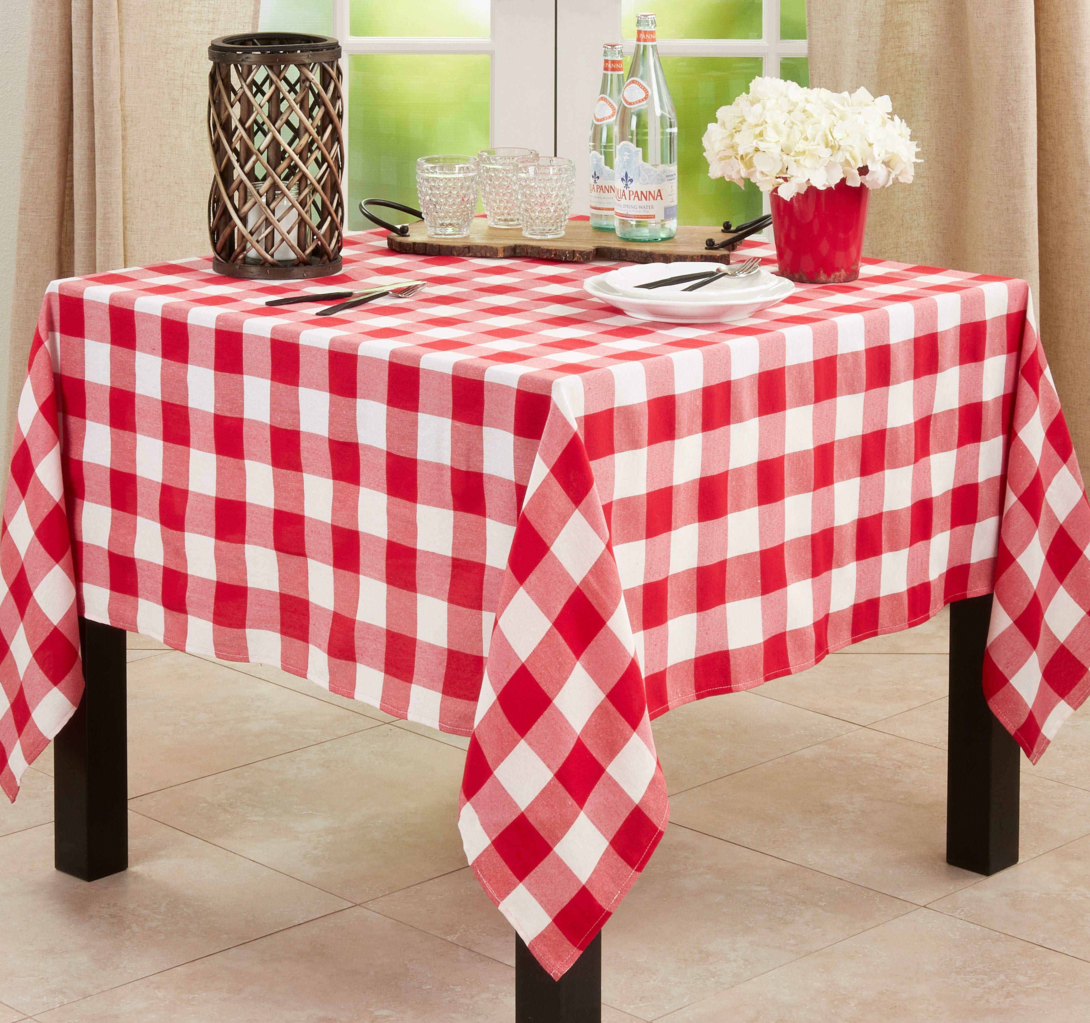 Cotton Blend Buffalo Plaid Tablecloth