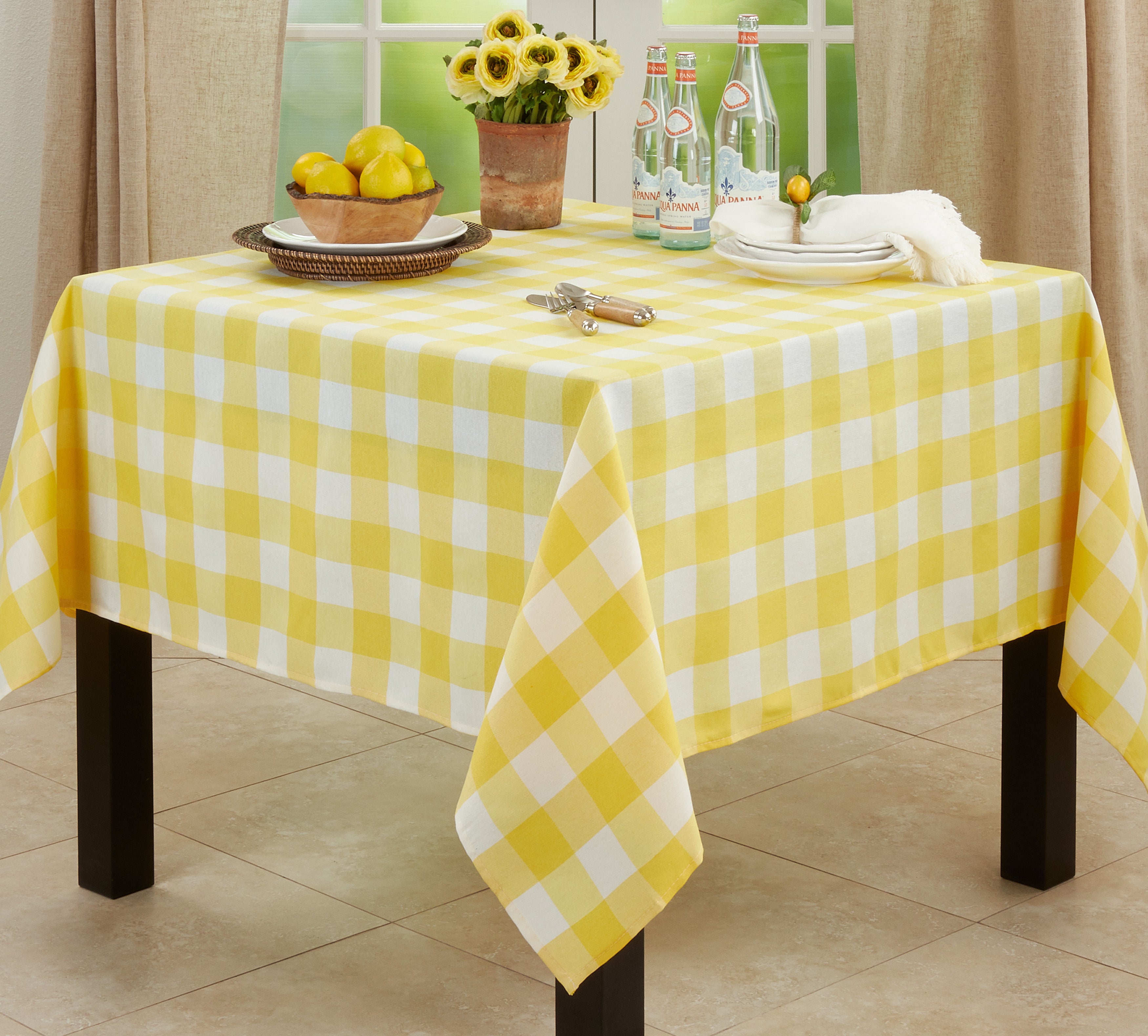 Cotton Blend Buffalo Plaid Tablecloth