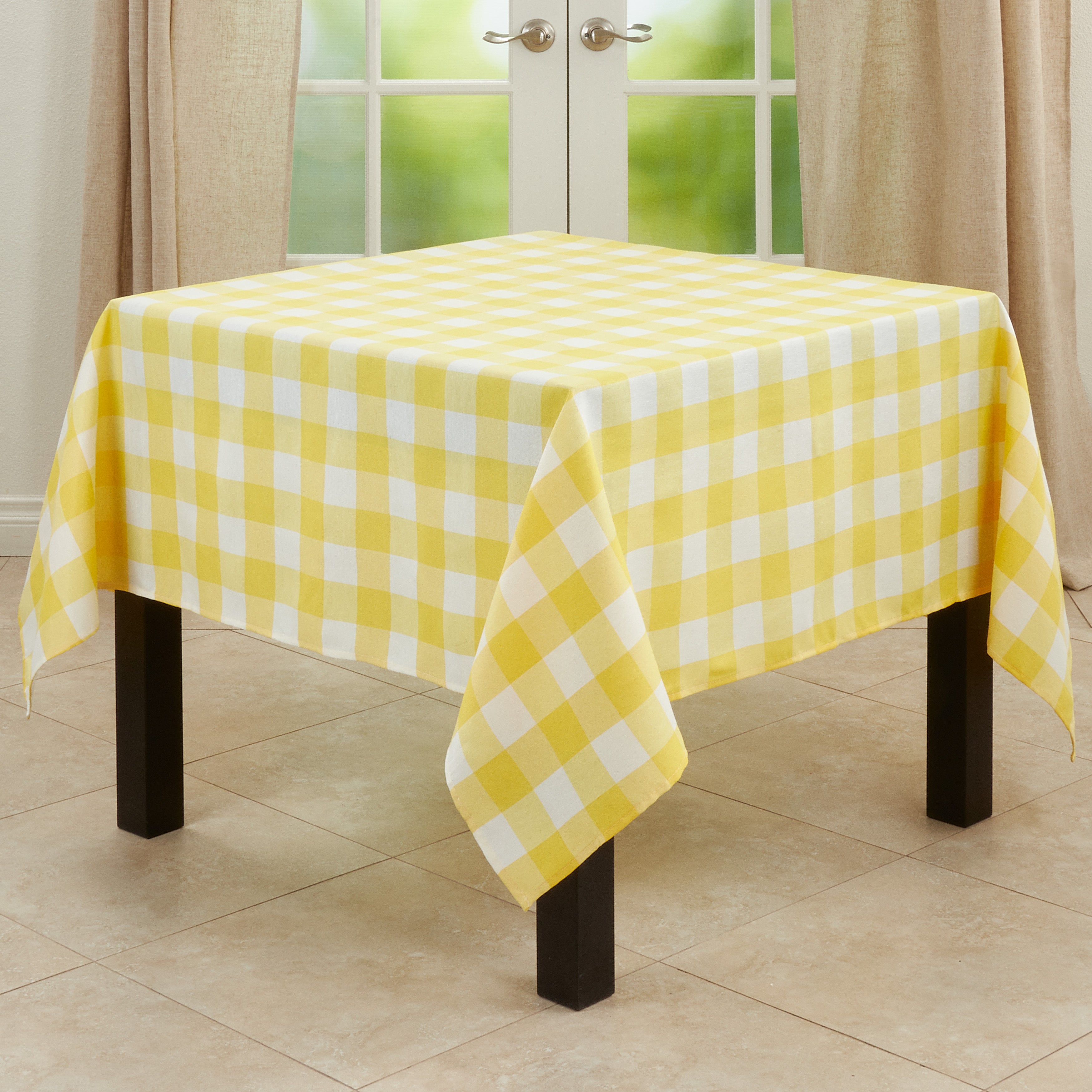 Cotton Blend Buffalo Plaid Tablecloth