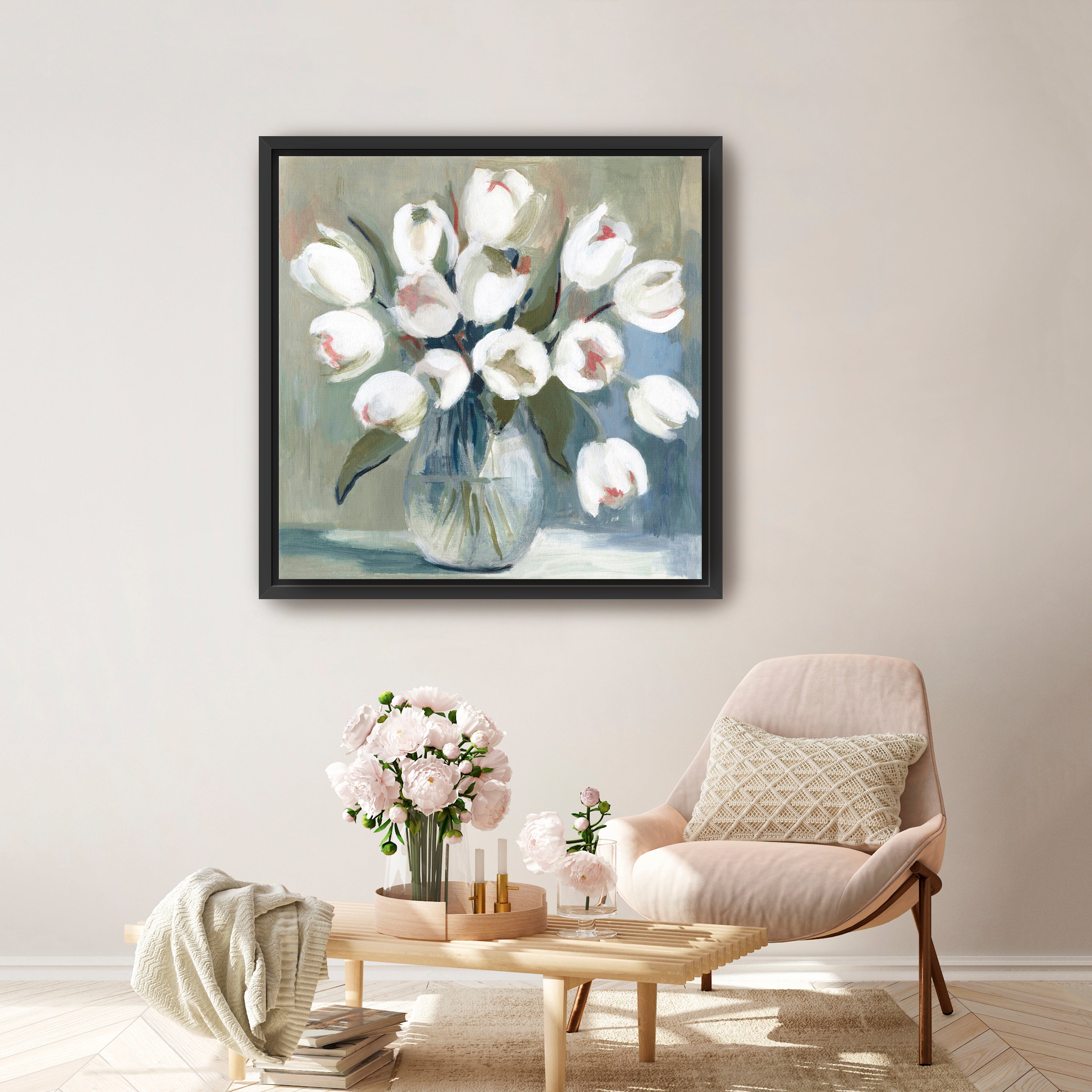 White Tulips Canvas Giclee