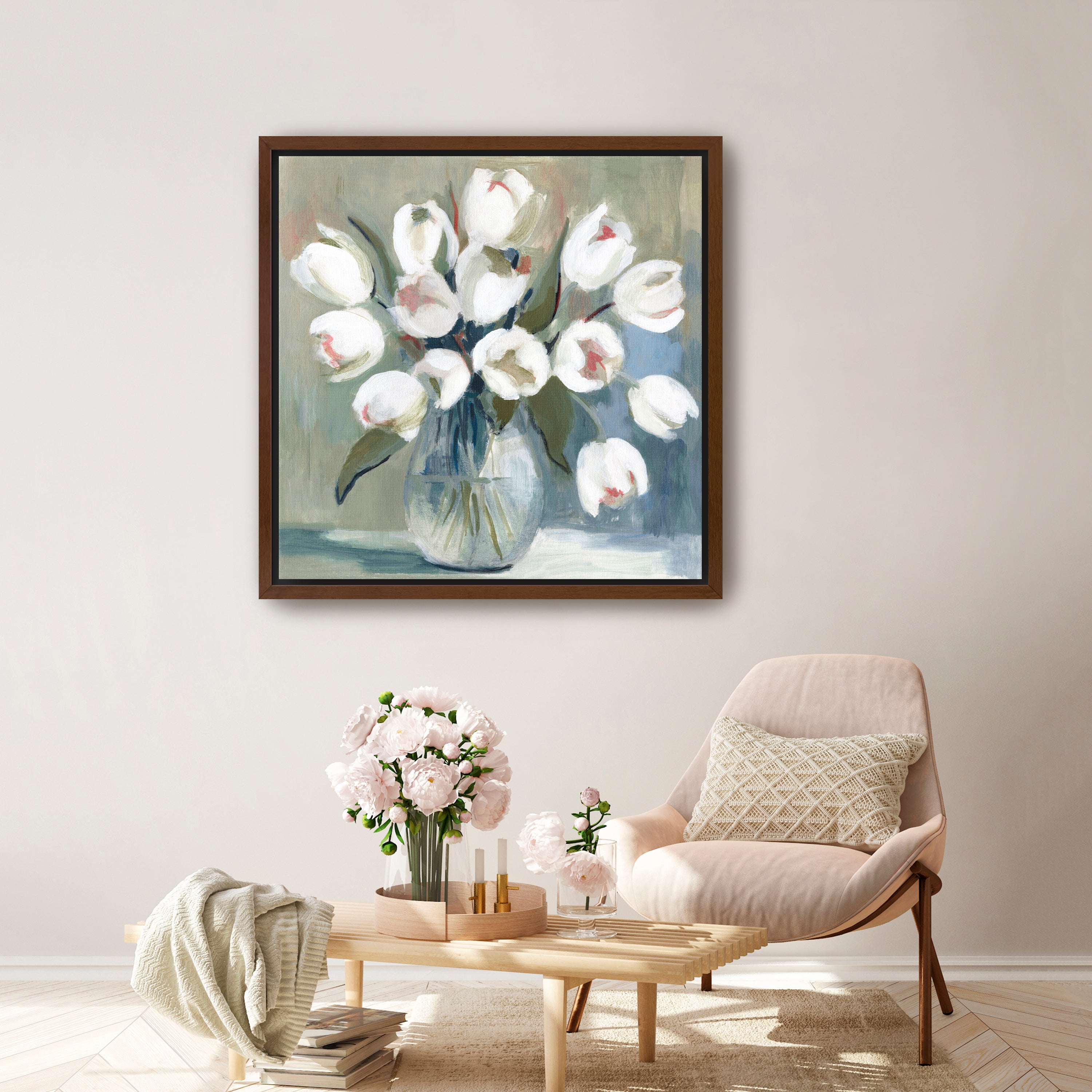 White Tulips Canvas Giclee