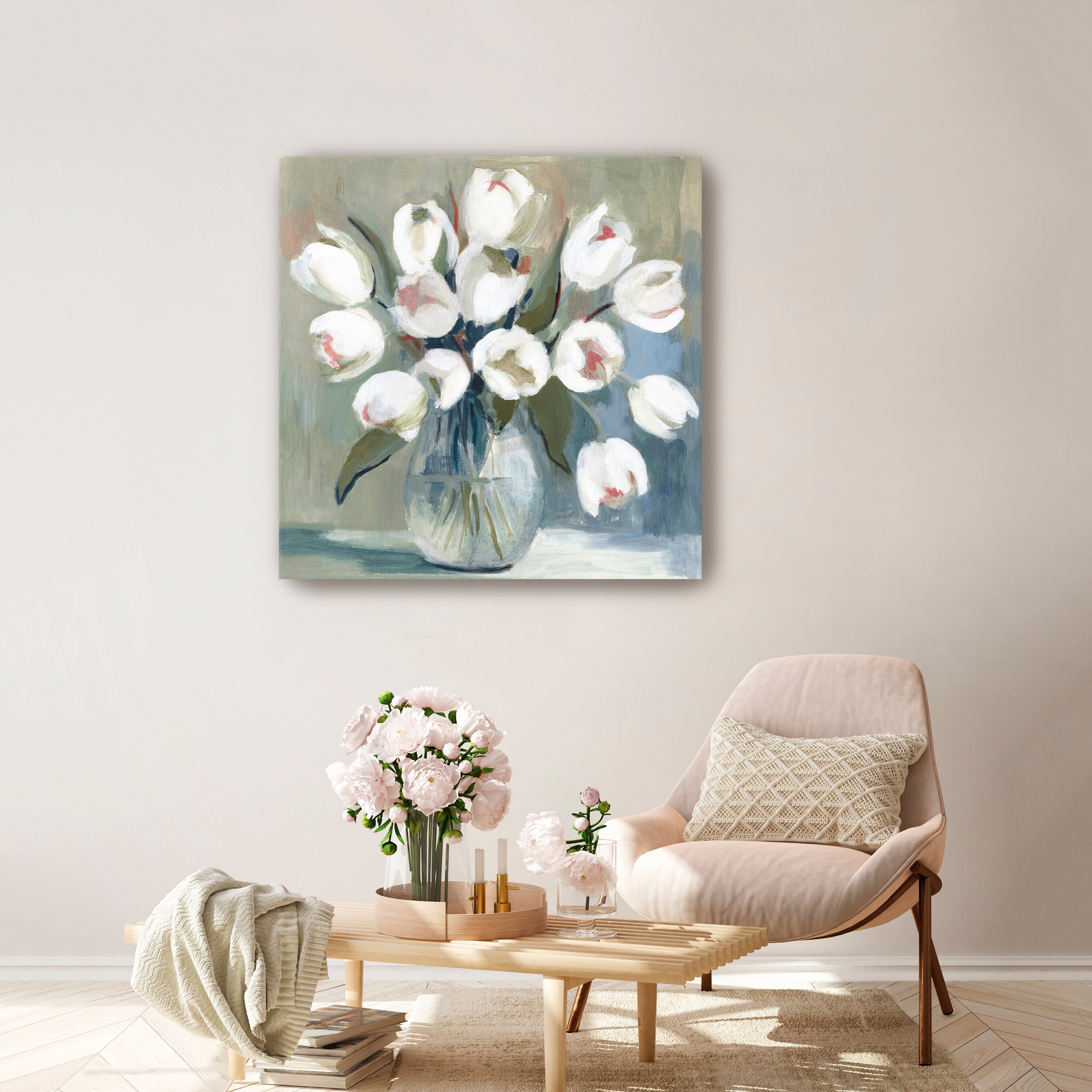 White Tulips Canvas Giclee