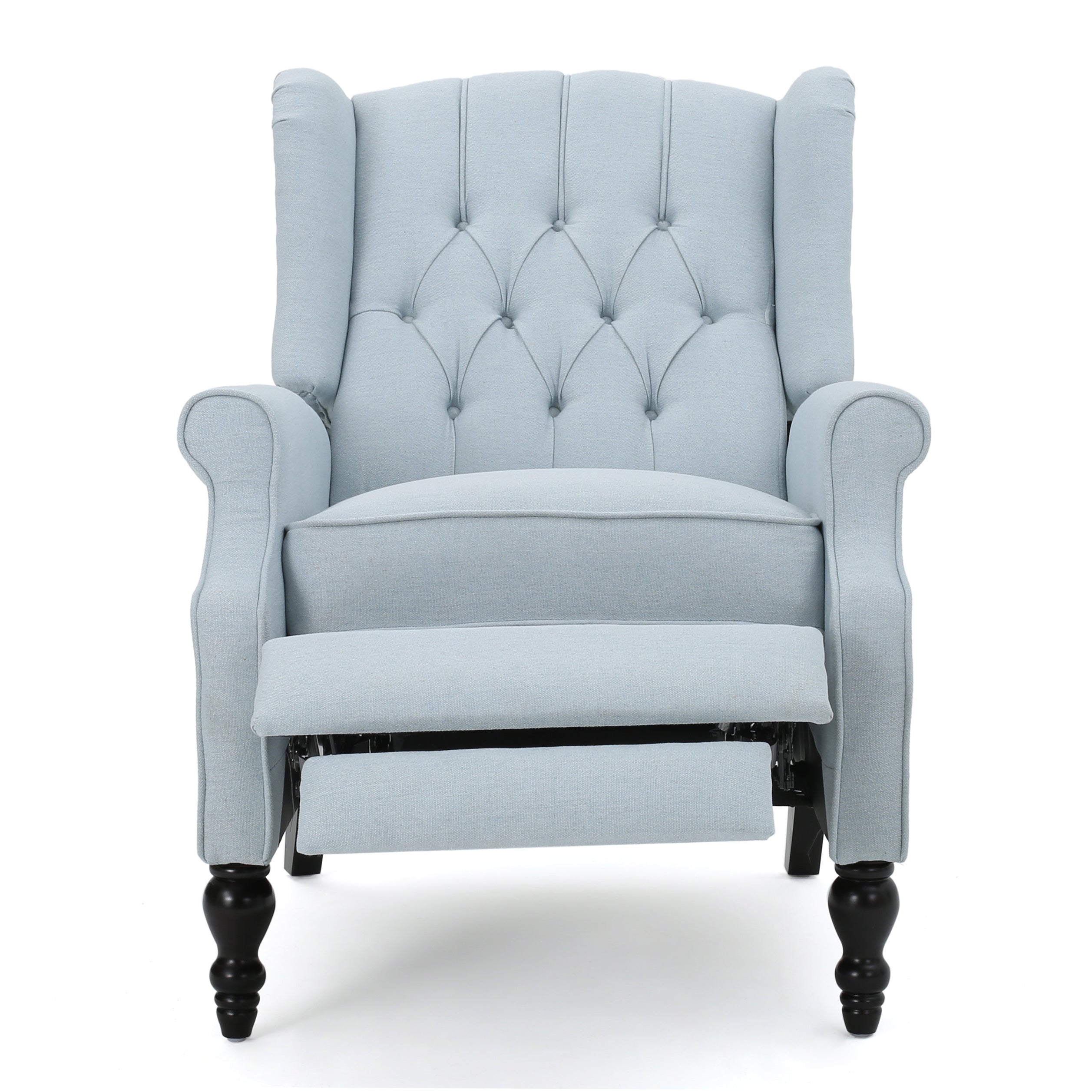 Contemporary Tufted Fabric Arm Chair Recliner with Wingback Design
