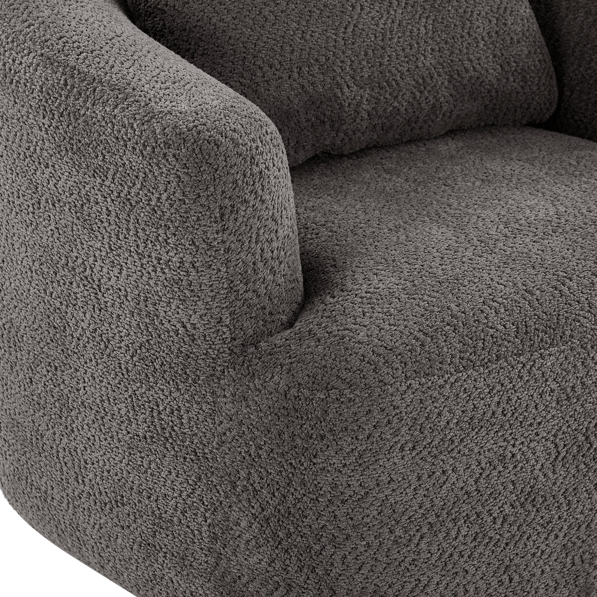 360° Swivel Barrel Chenille Upholstered Accent Chair with Throw Pillow