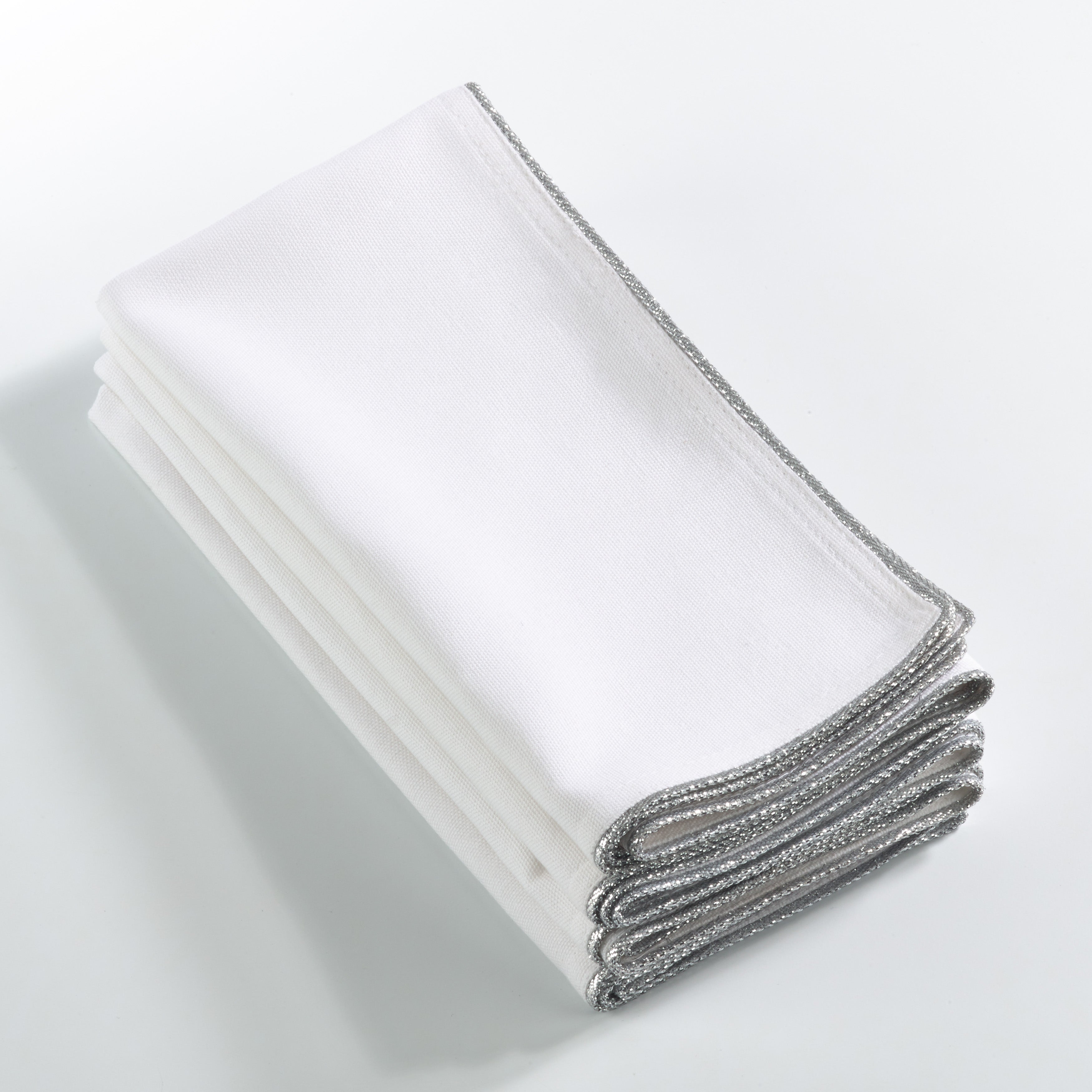 Shimmering Border Design Dinner Napkin, Set of 4
