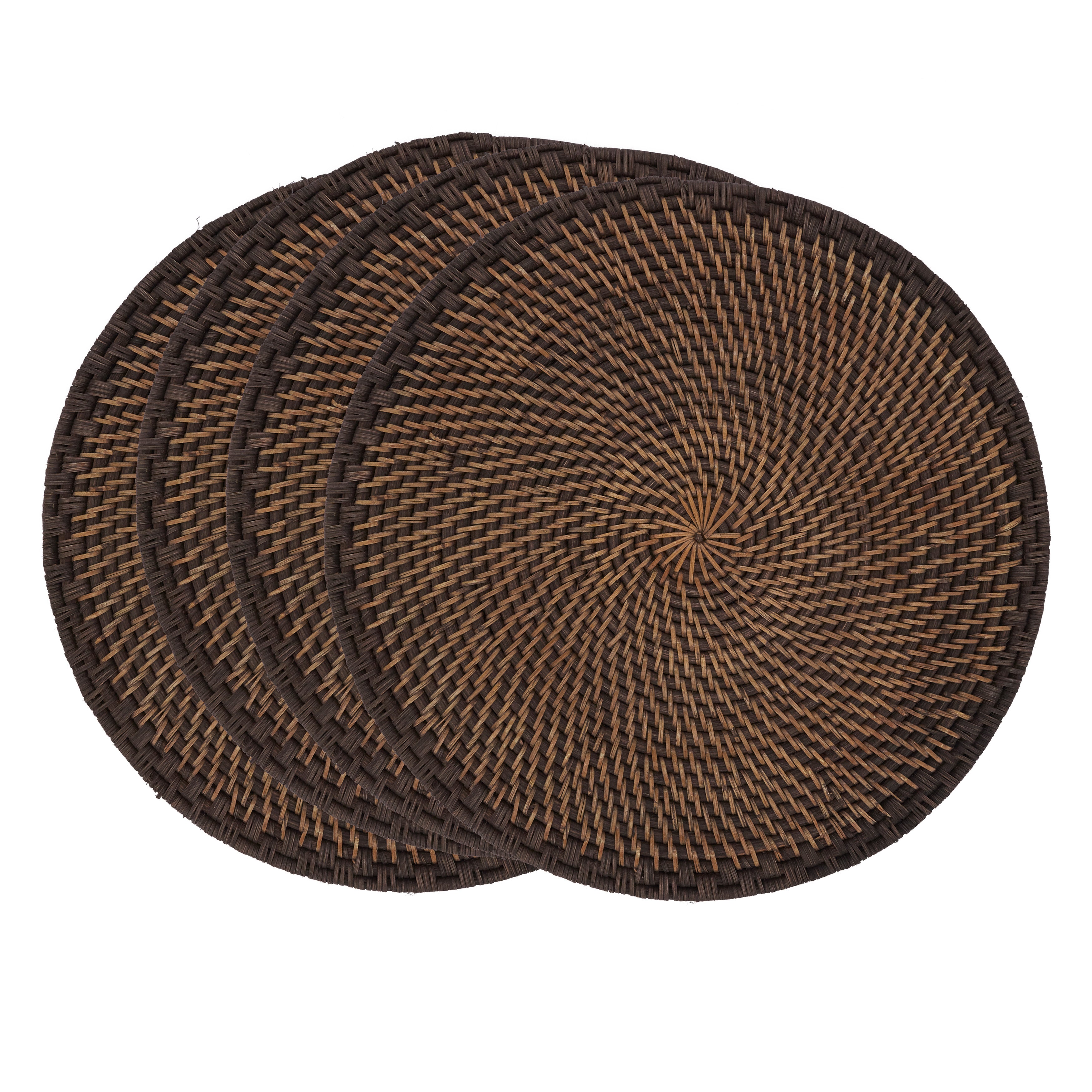 Round Woven Rattan Placemat, Set of 4
