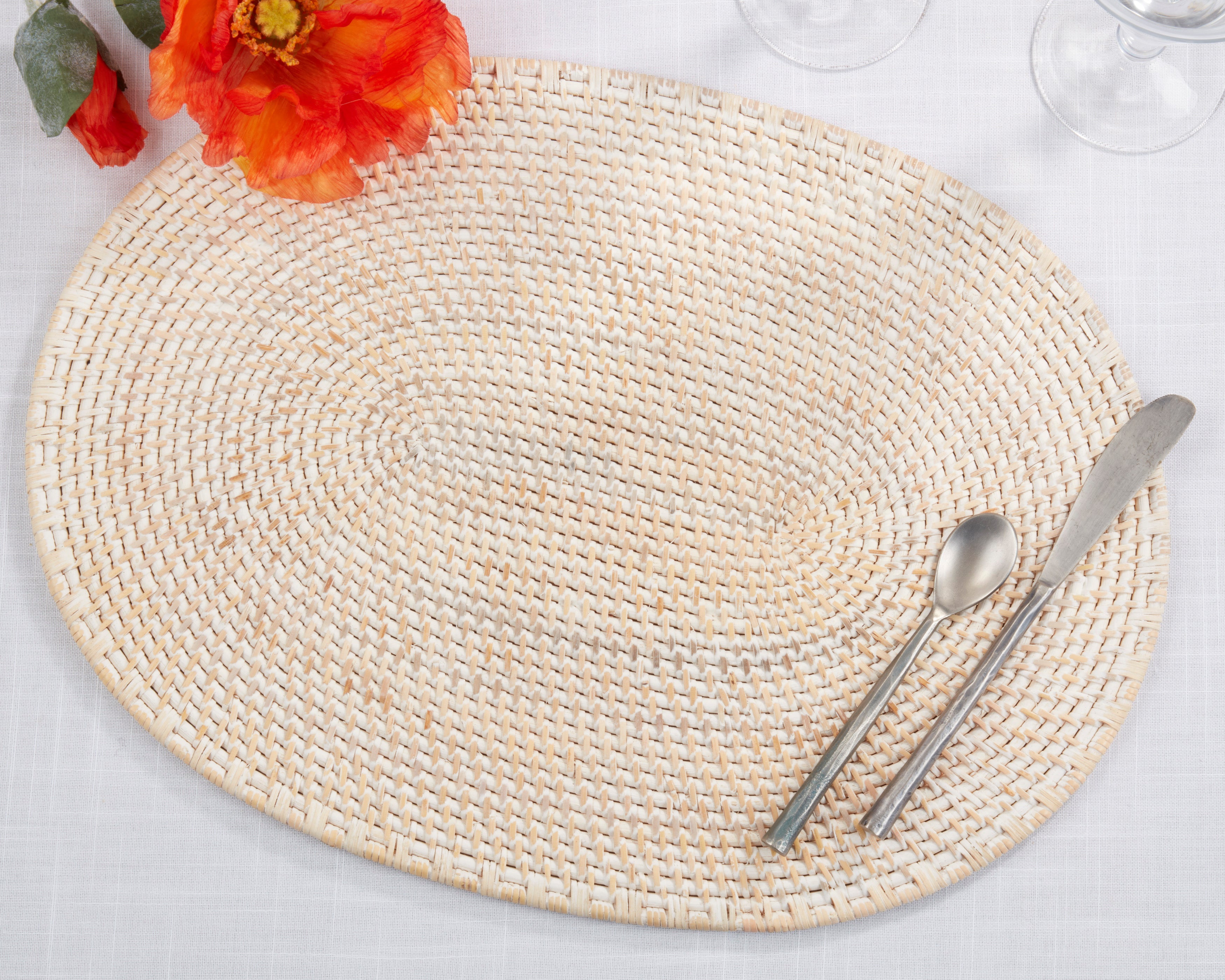 Oval Woven Rattan Placemat - Thumbnail 3