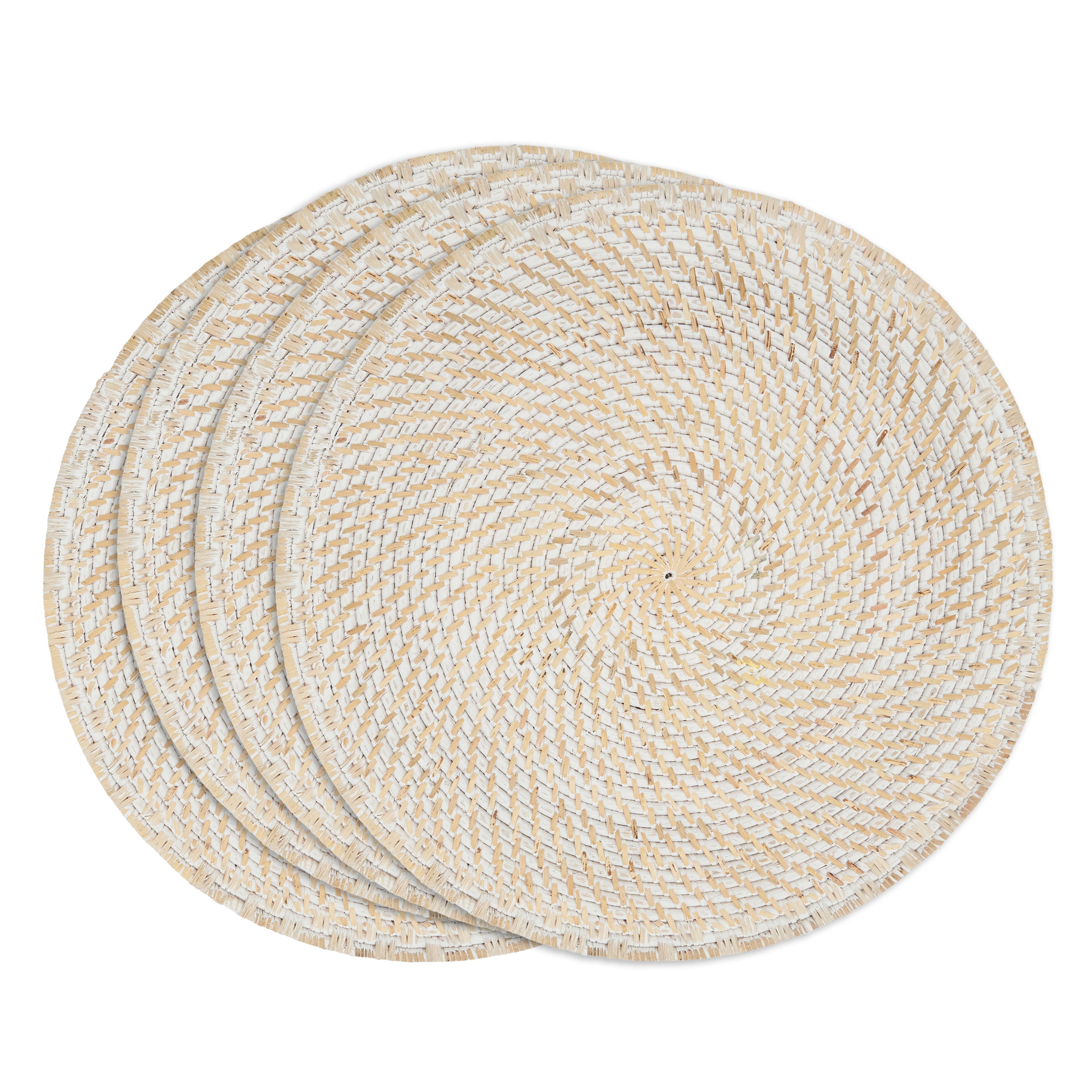 Round Woven Rattan Placemat, Set of 4