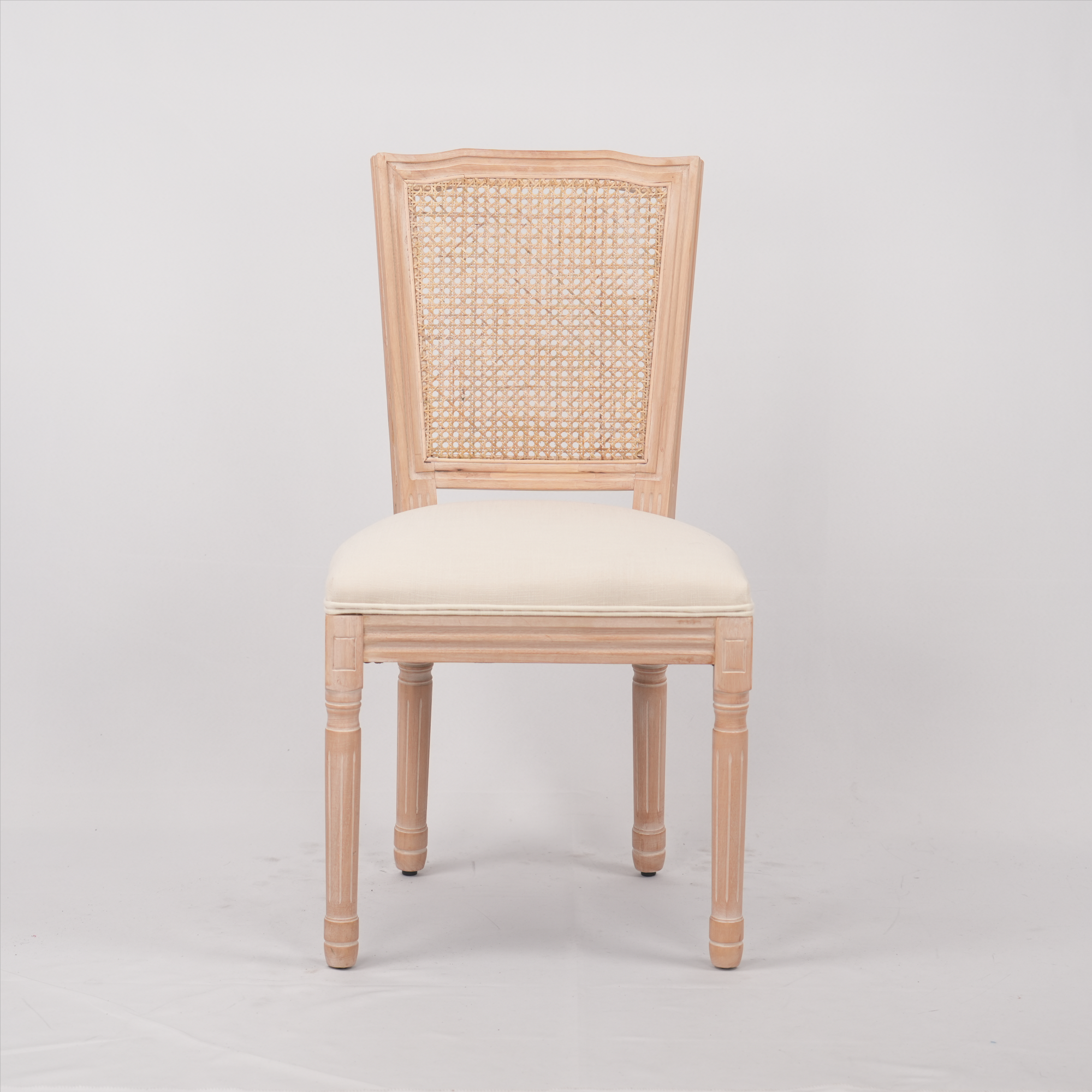 French Country Upholstered Fabric French Dining Chair, Set of 2