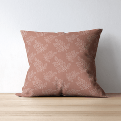 Floral Stems Rust Decorative Throw Pillow