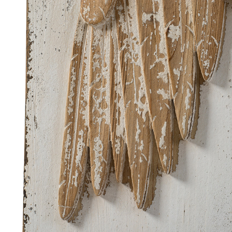 Rectangle Wall Decor with Feather Wing Panels, Set of 2