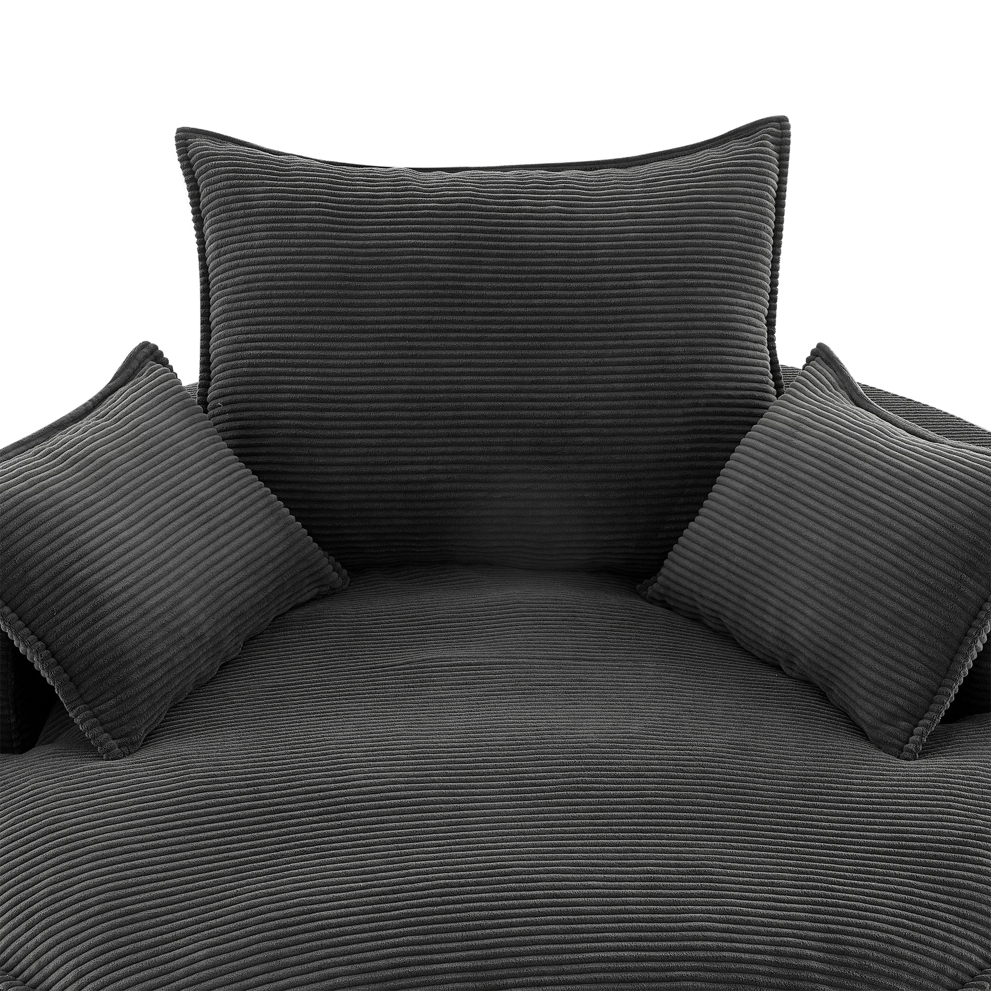 Corduroy 360° Swivel Accent Barrel Chair with 3 Removable Pillows