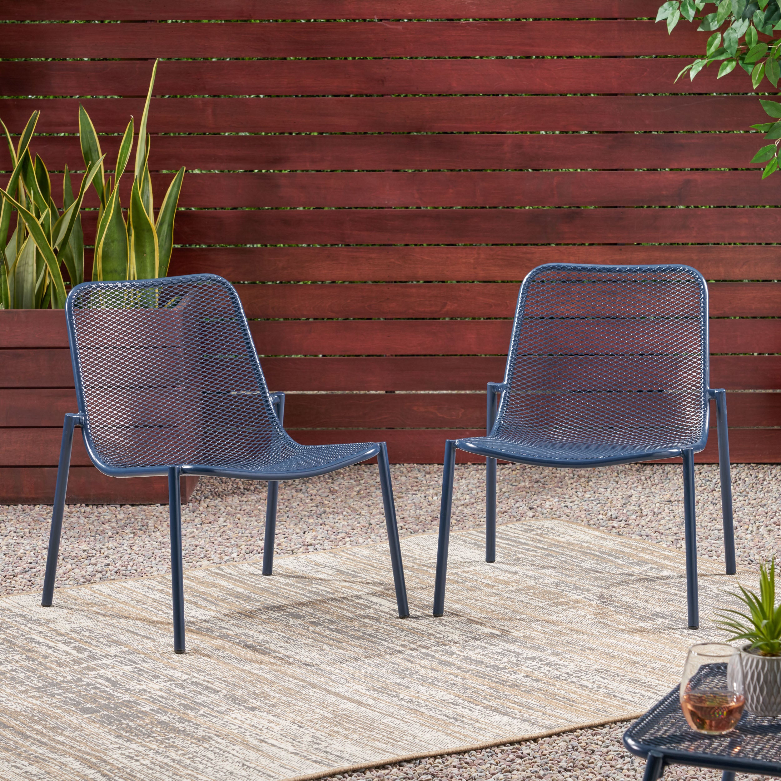 Kincaid Stackable Iron Chairs, Set of 2