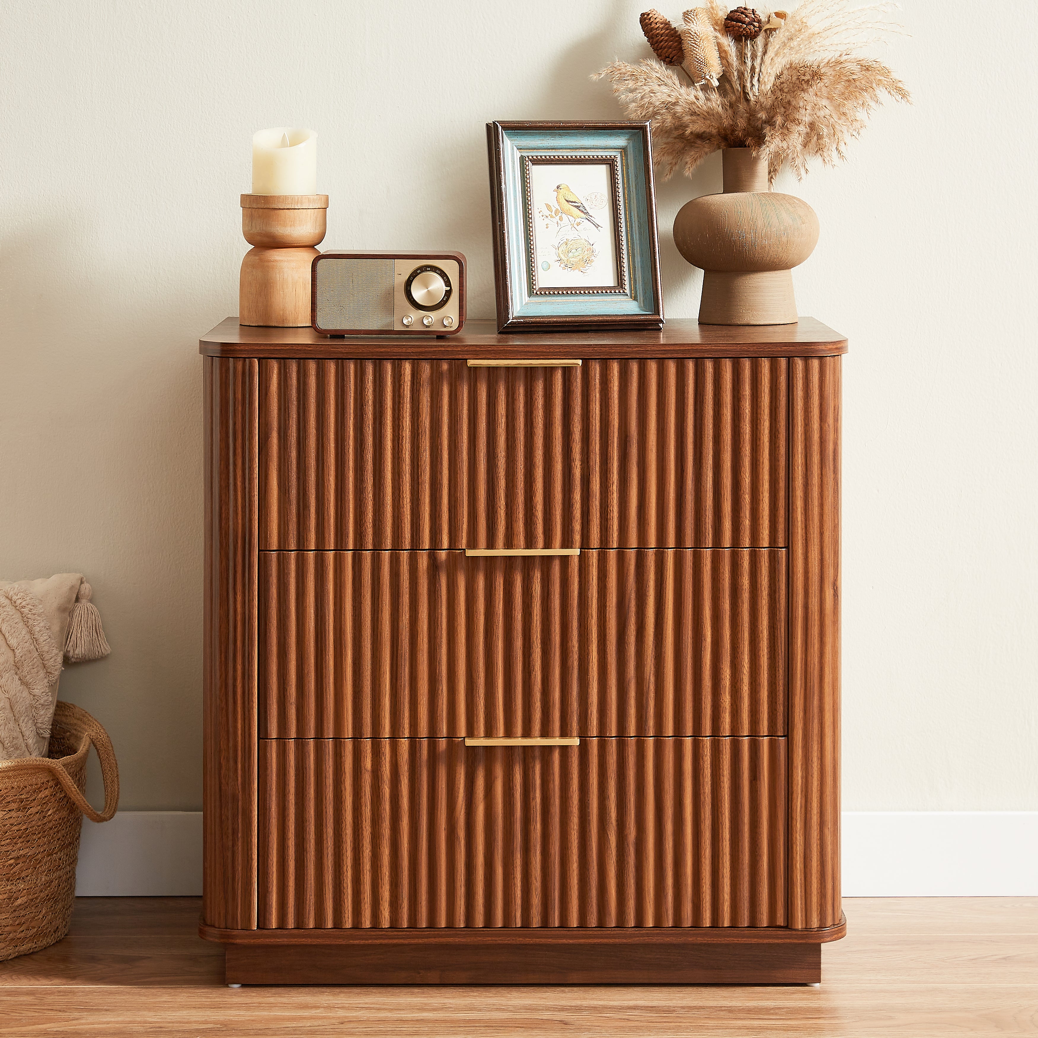 Wide Modern Chest of Drawers, Set of 2